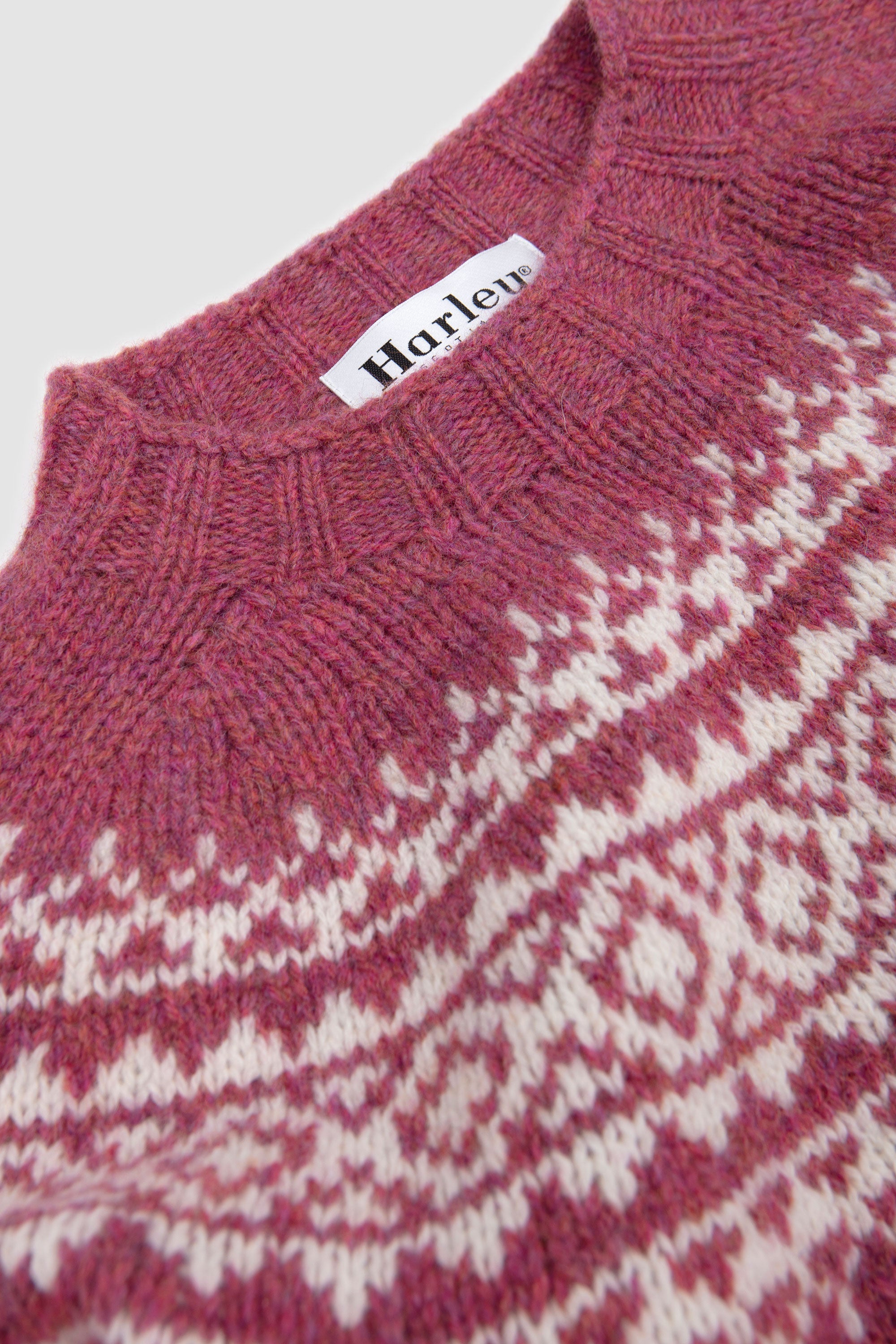 Chunky Yoke Crew Neck Sweater Zinnia/ Snow White_2