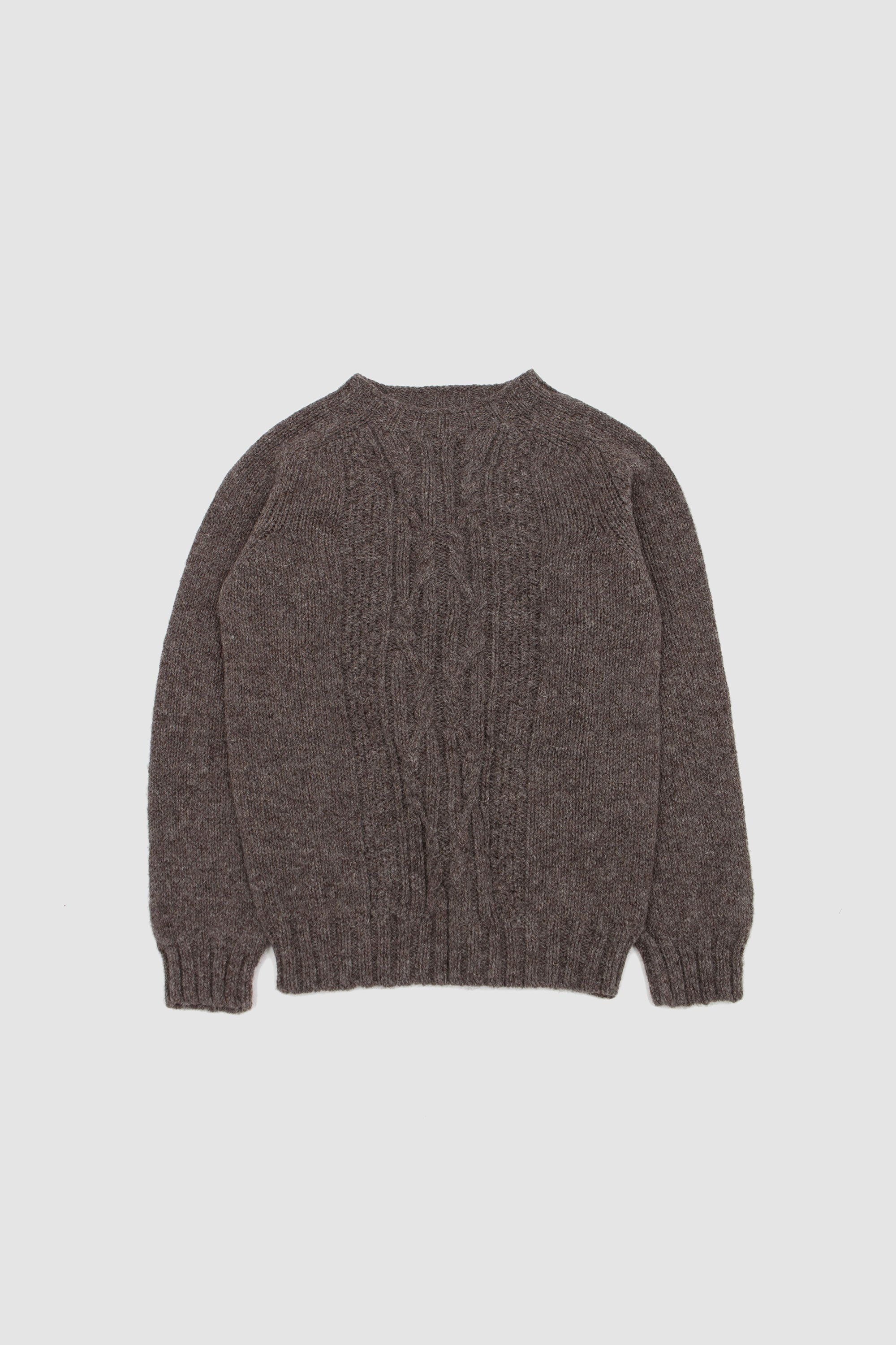 Crew Sweater with Cable Design Hebridean