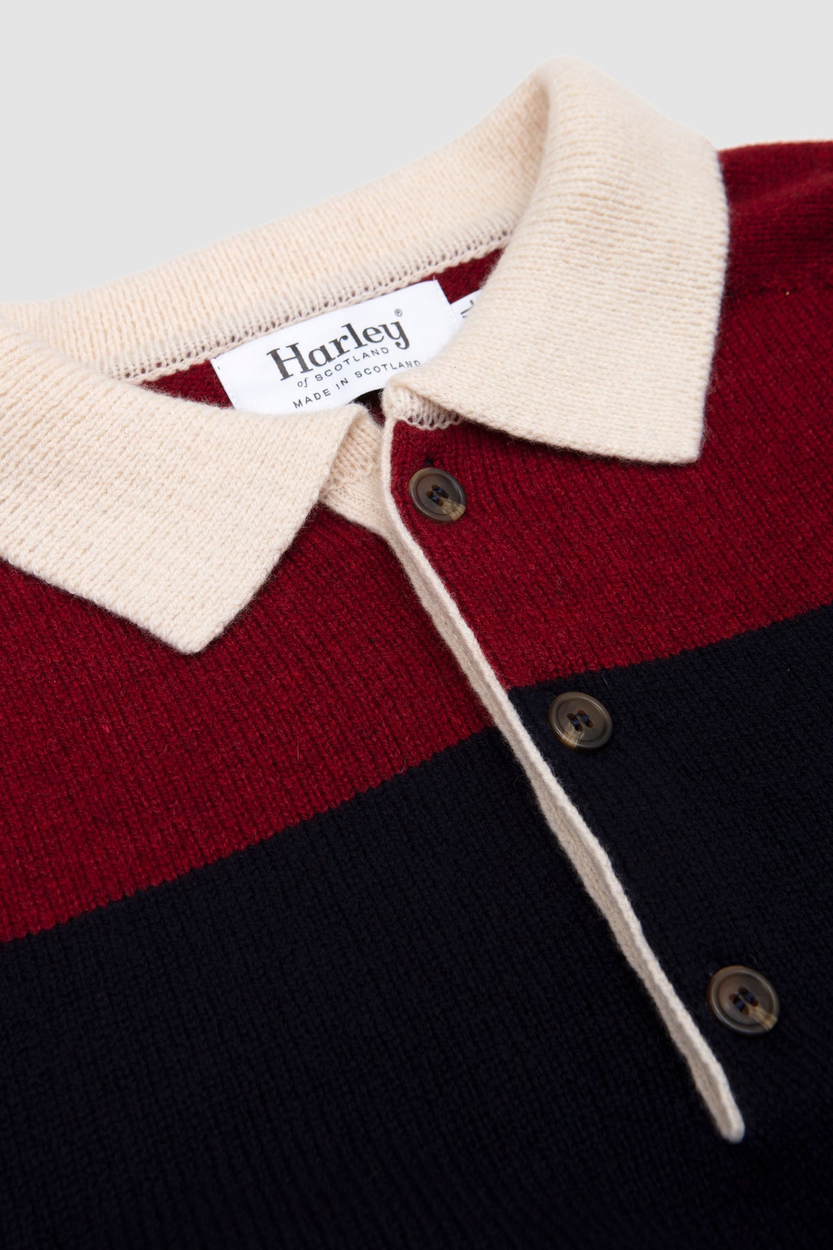 Eton Collar Block Stripe Sweater Nero Navy/ Russert Red_2