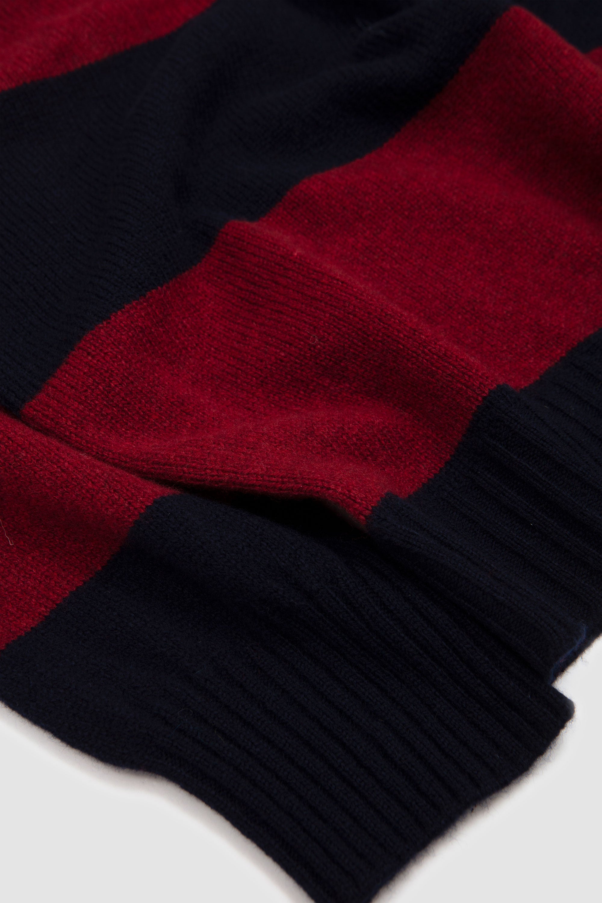 Eton Collar Block Stripe Sweater Nero Navy/ Russert Red_3