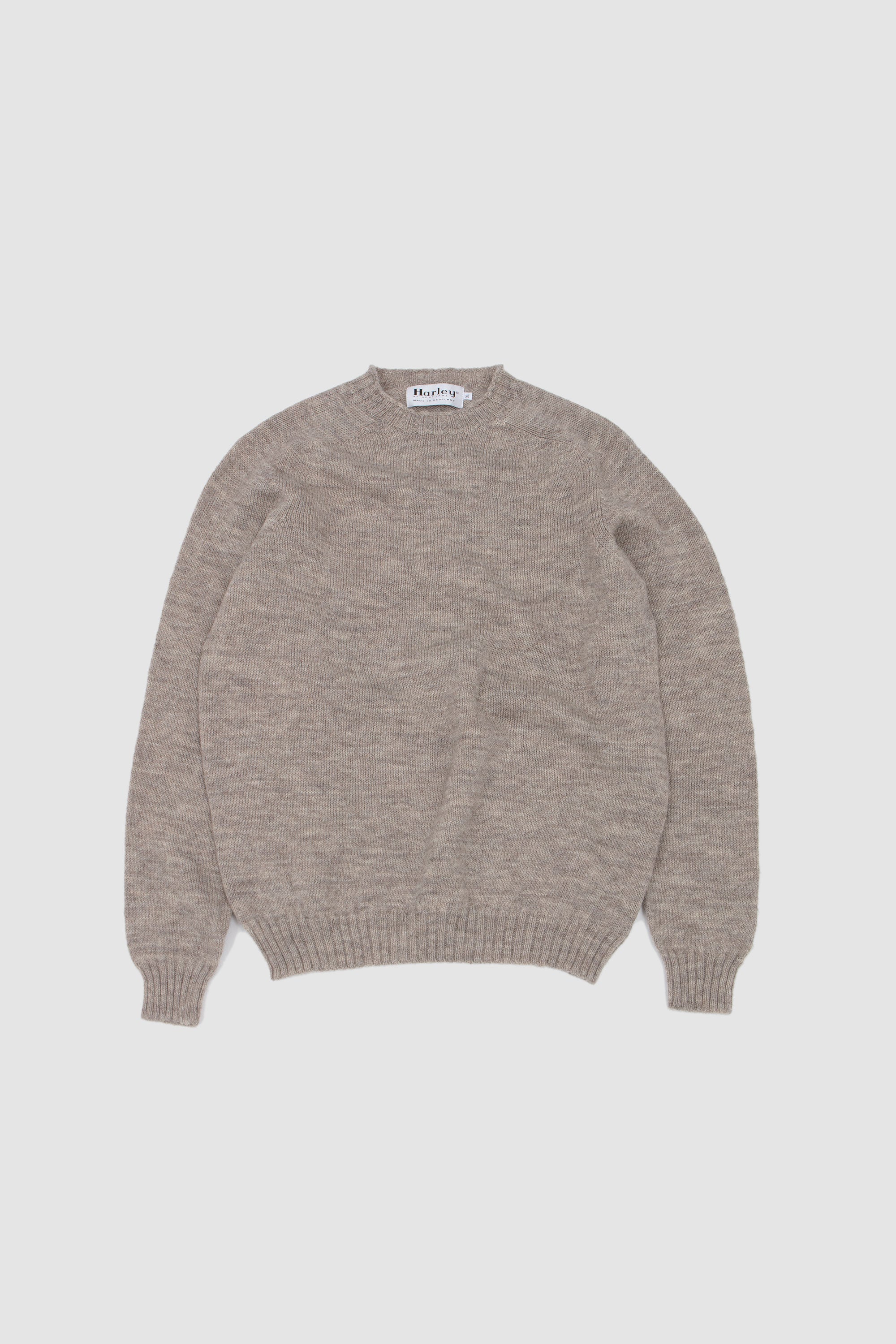 Saddle Shoulder Crew Neck Sweater Silver