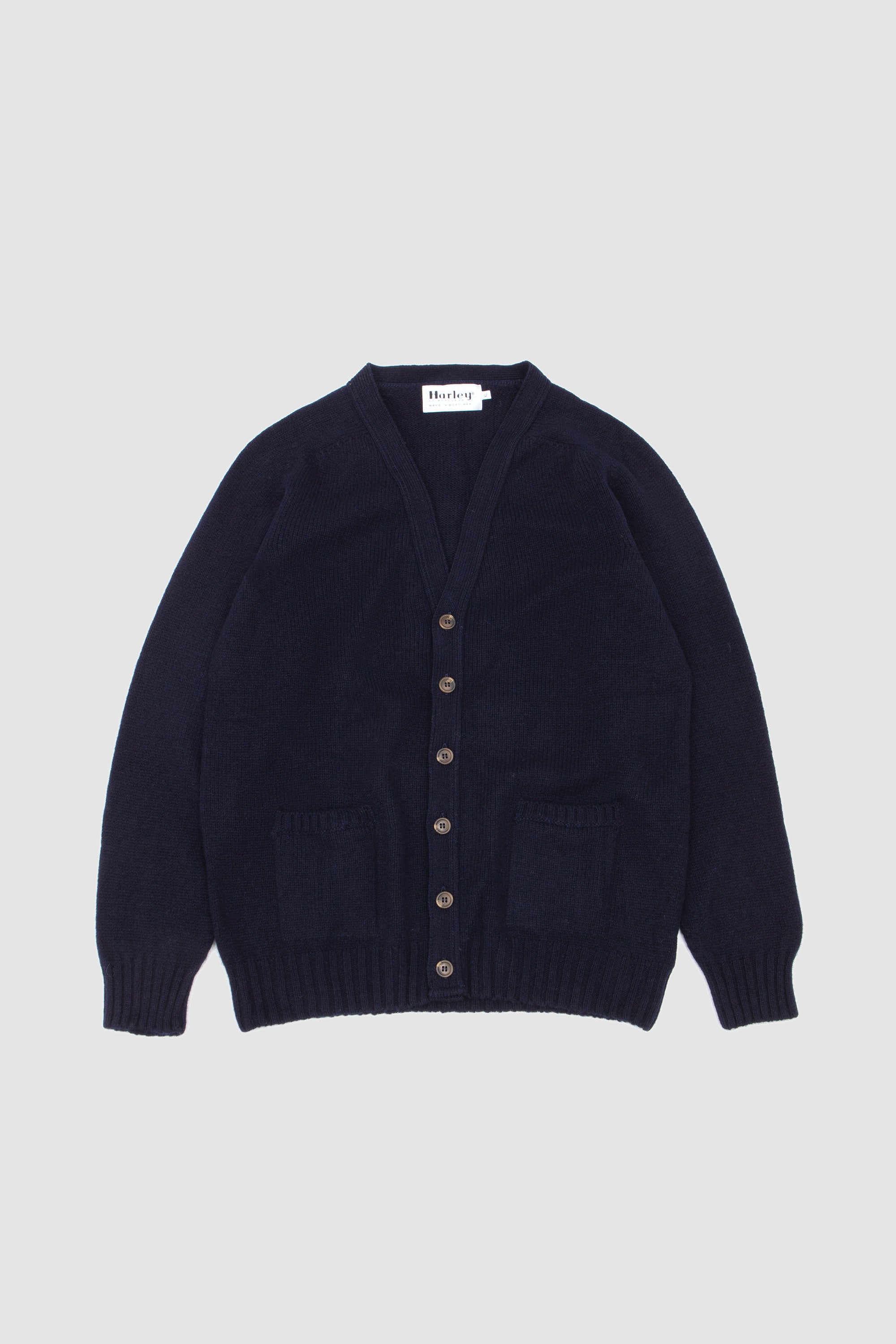 Saddle Shoulder V Cardigan W/ Pockets Nero Navy_1