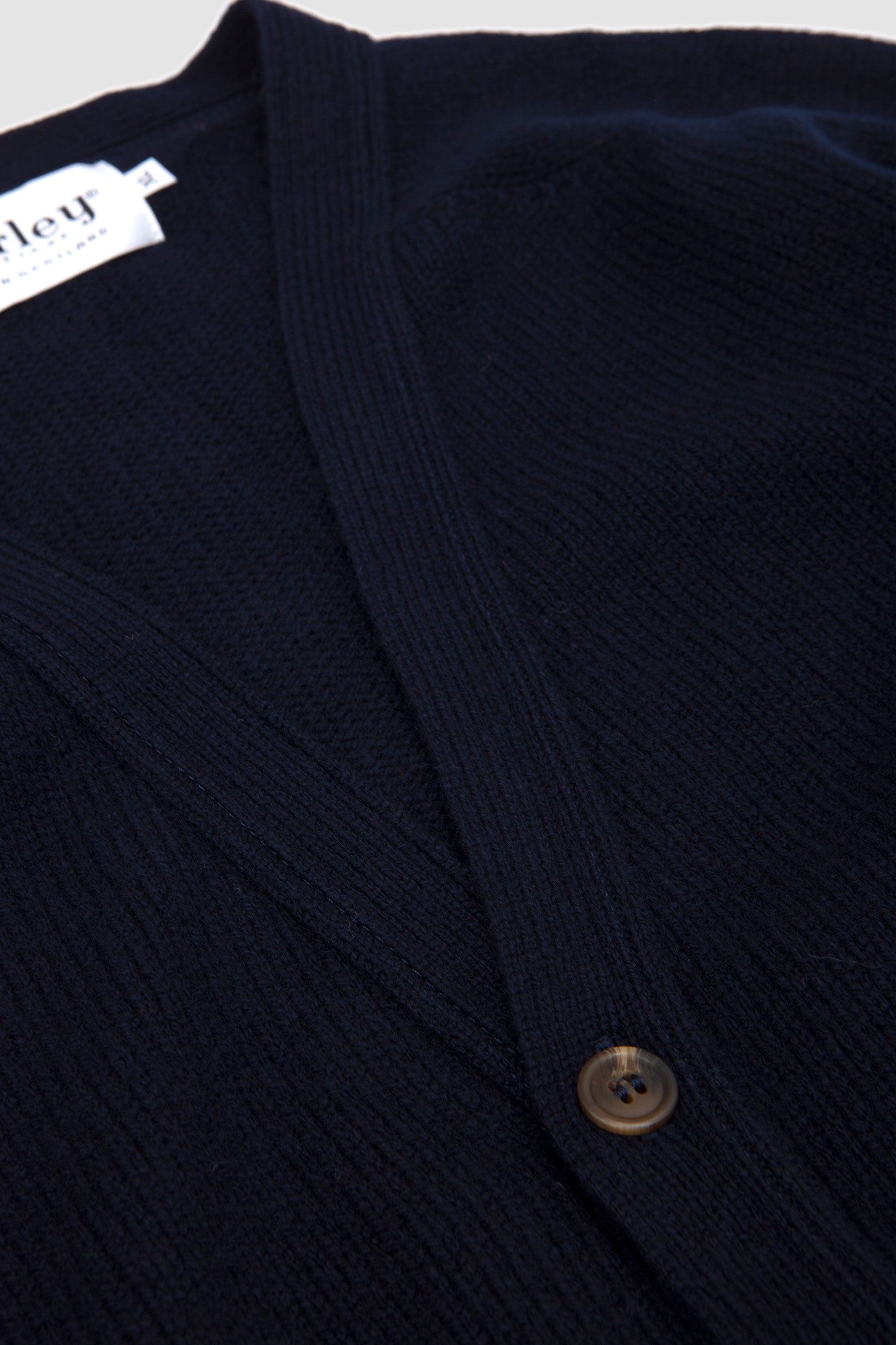 Saddle Shoulder V Cardigan W/ Pockets Nero Navy