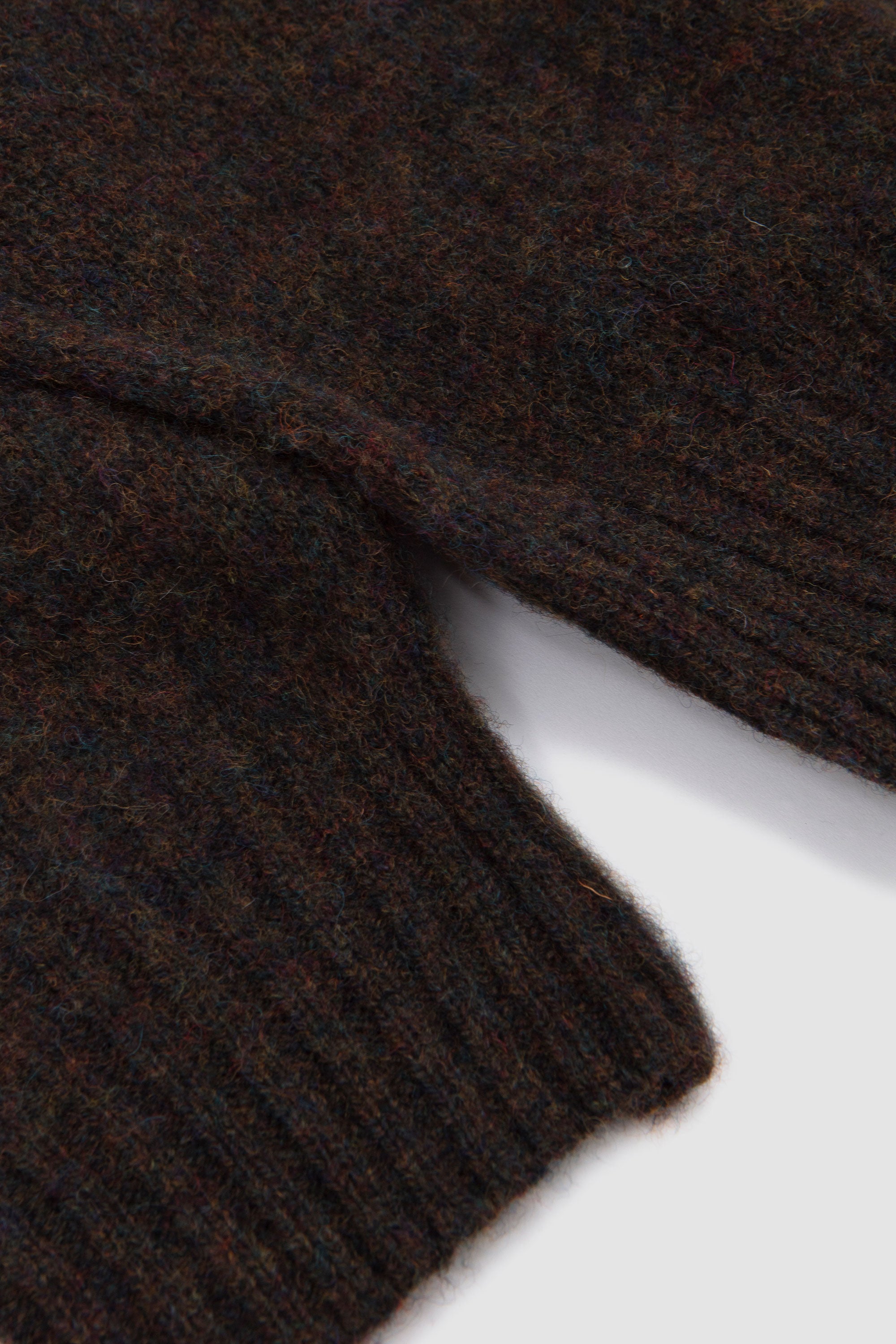 Shaggy/ Saddle Shoulder Crew Neck Sweater Carob