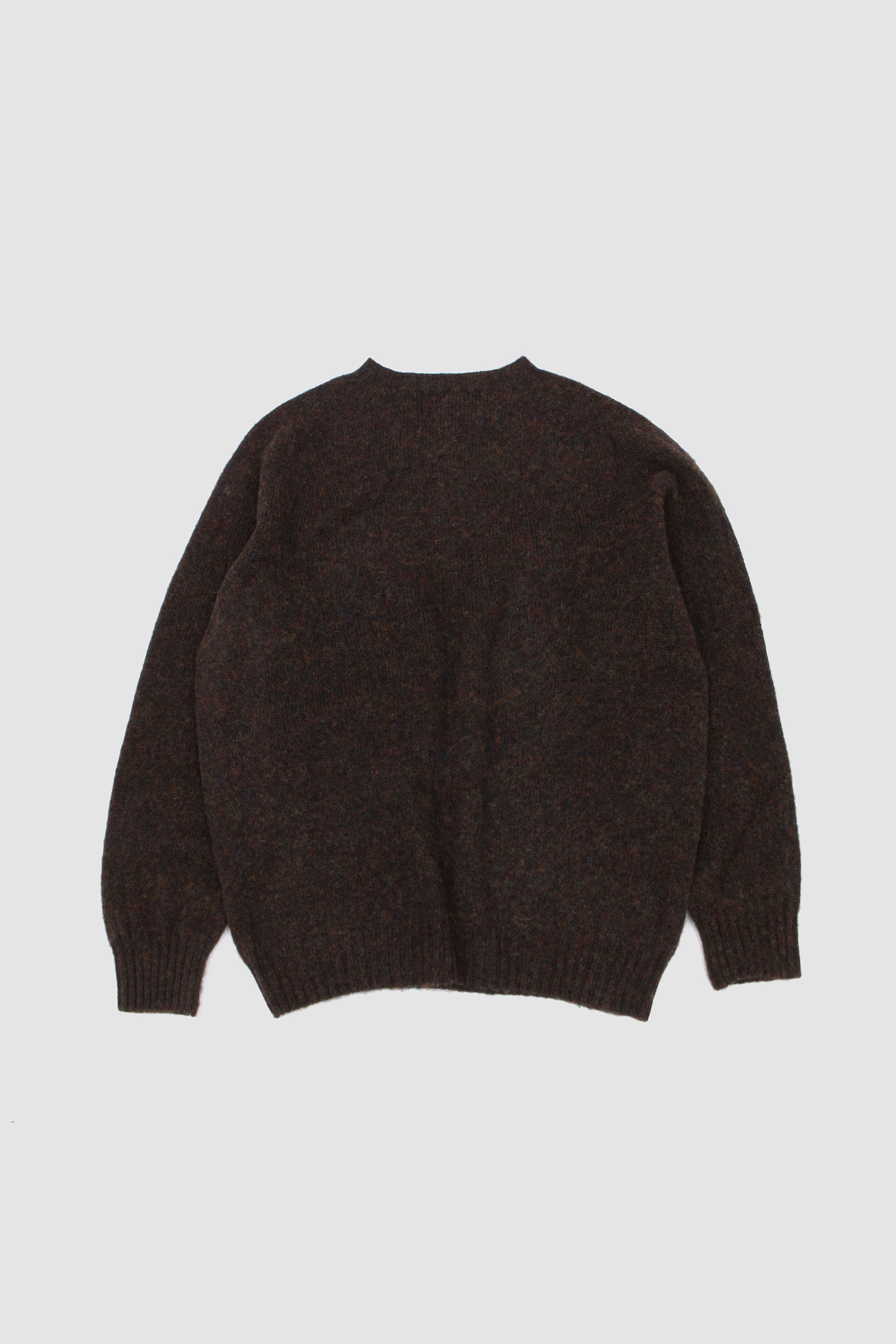Shaggy/ Saddle Shoulder Crew Neck Sweater Carob_4