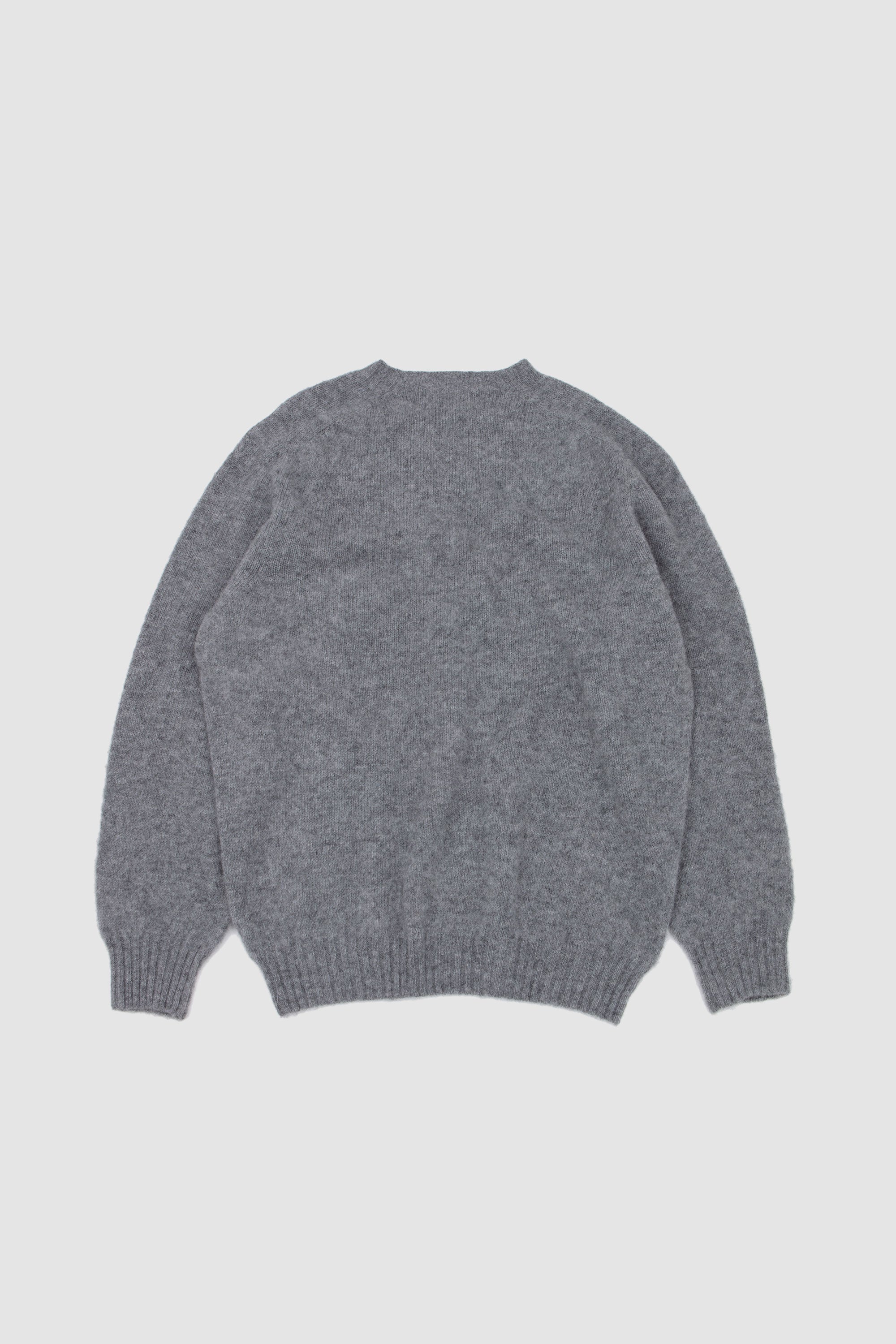Shaggy/ Saddle Shoulder Crew Neck Sweater Mid Grey_4