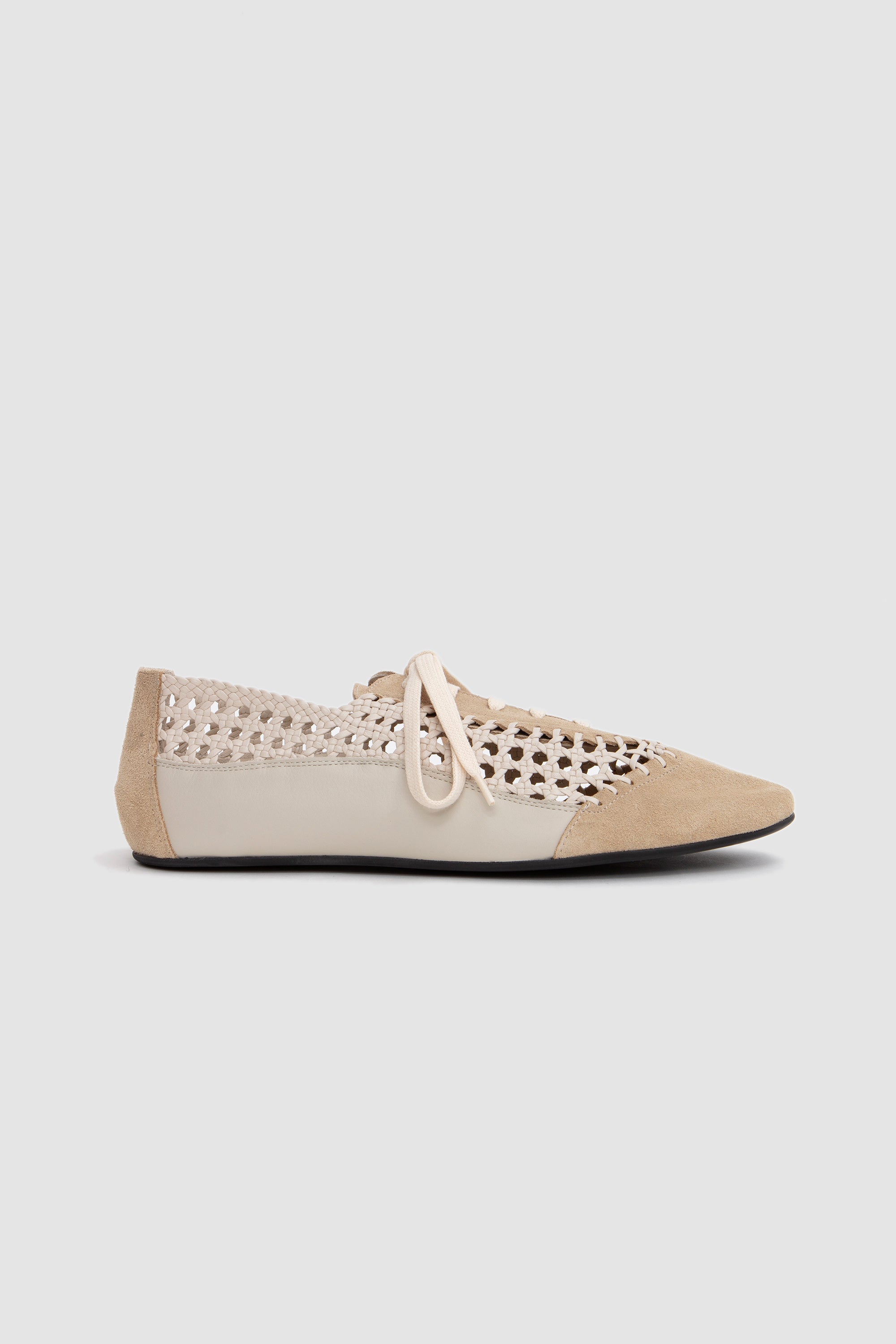 Esportiu Woven Lace-Up Shoes Cream