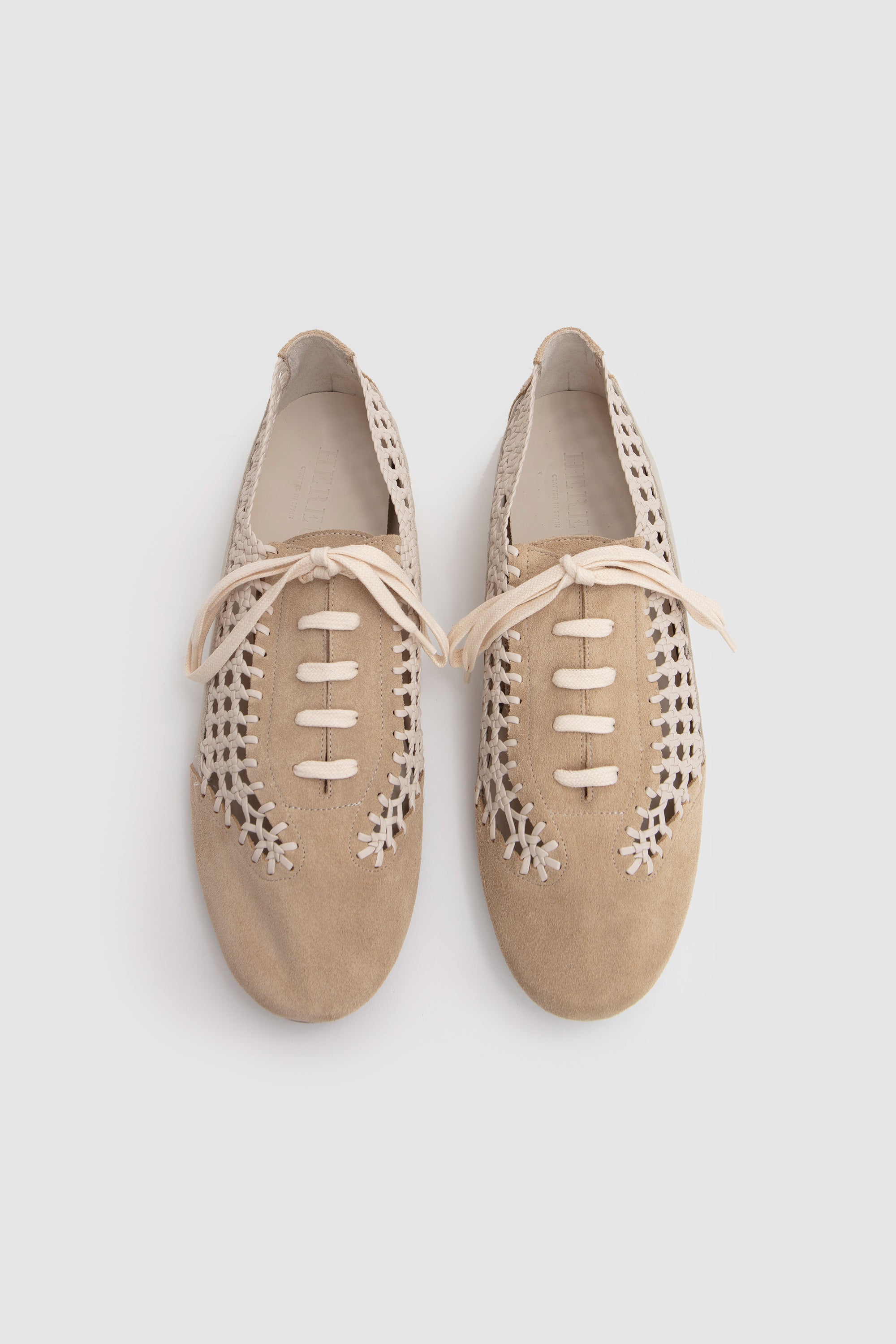 Esportiu Woven Lace-Up Shoes Cream