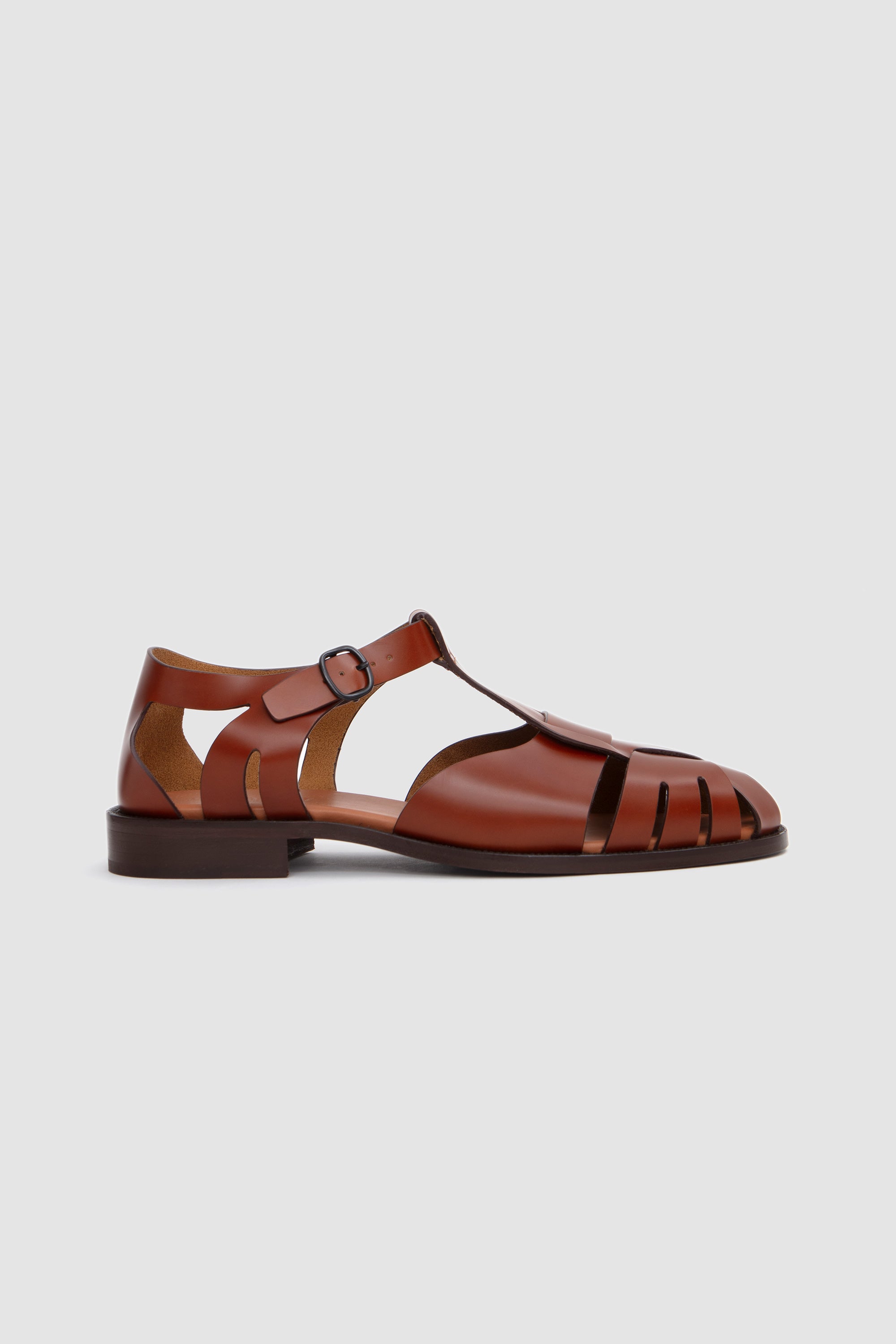 SPORTIVO [Soft leather double strap sandals brown]