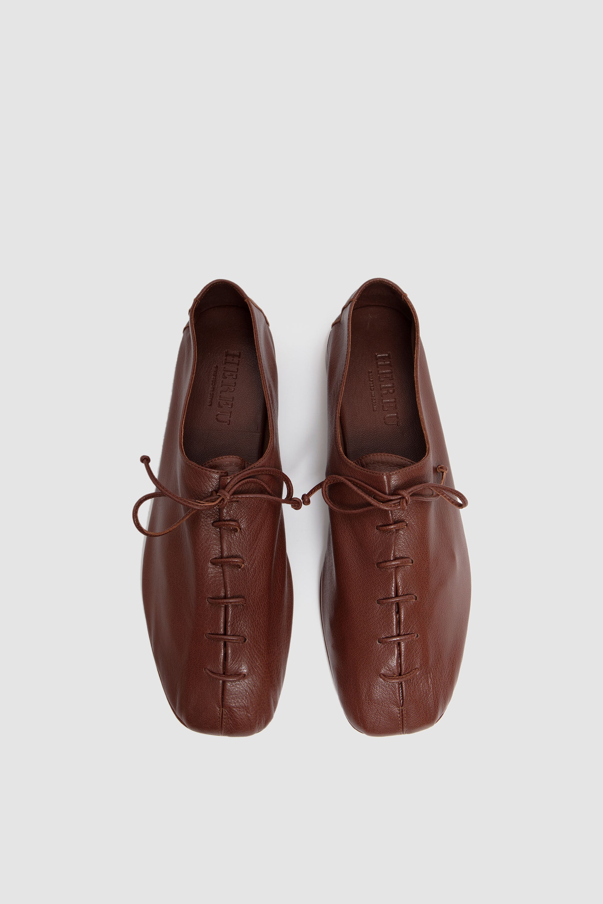 Plegada Supple Shiny Leather Lit Flat Shoes Chestnut_3