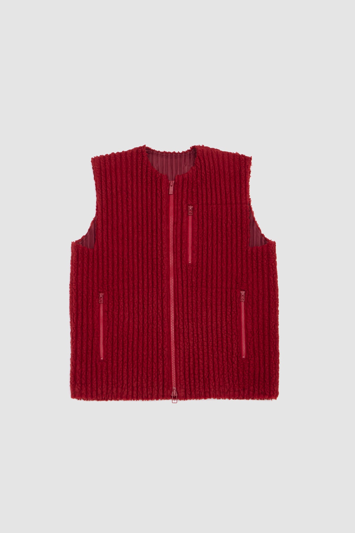 Fleece Pleats Red