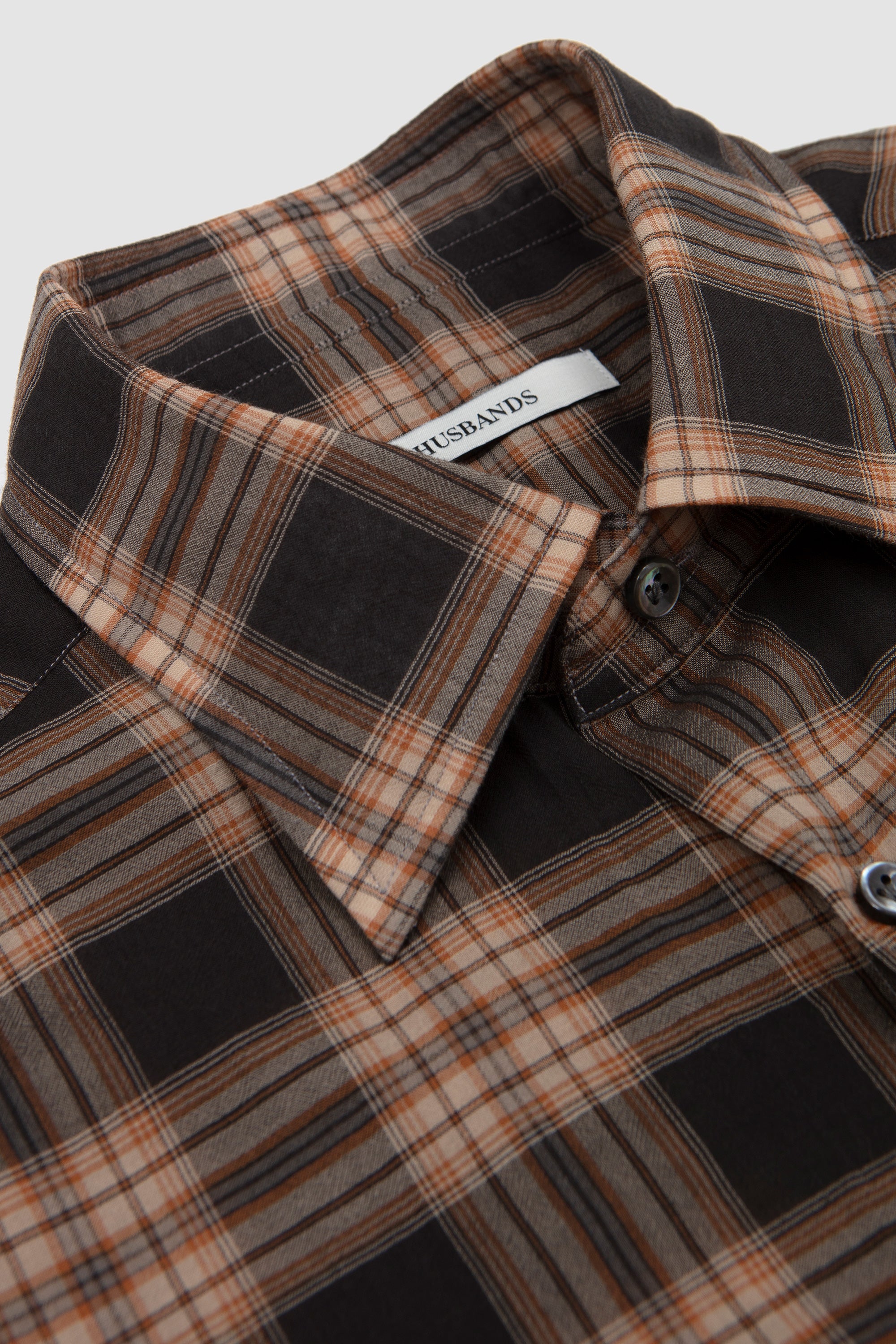 Classic Collar Shirt Dark Taupe/ Beige Plaid_2