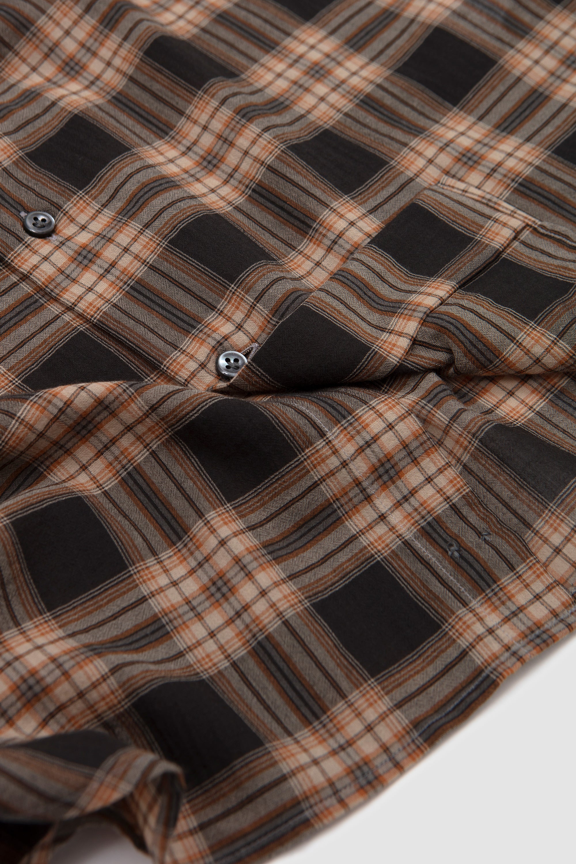 Classic Collar Shirt Dark Taupe/ Beige Plaid_3