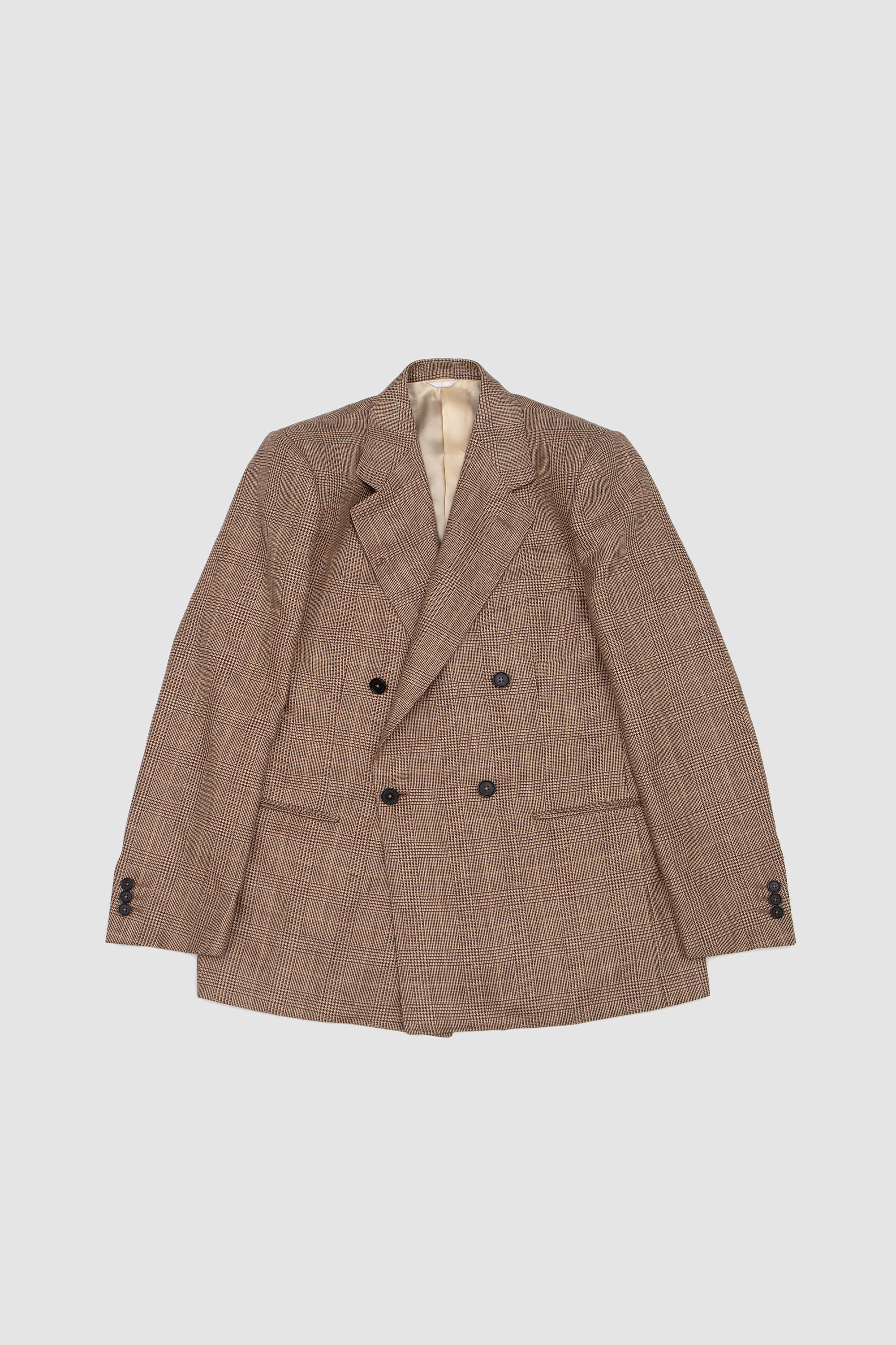 Double Breasted Jacket Camel/ Brown Prince Of Wales