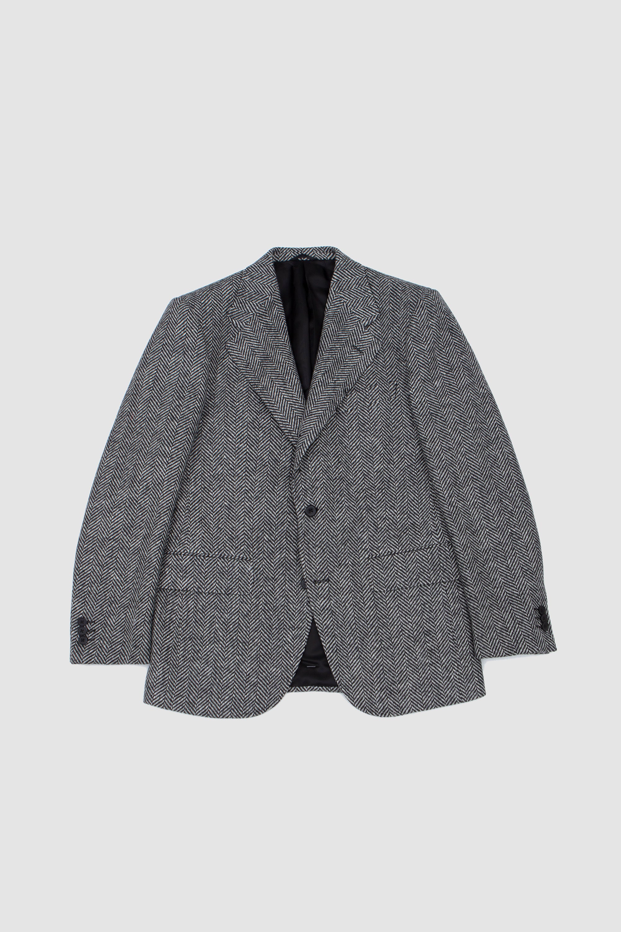 Single Breasted Jacket Black/ White Herringbone_1