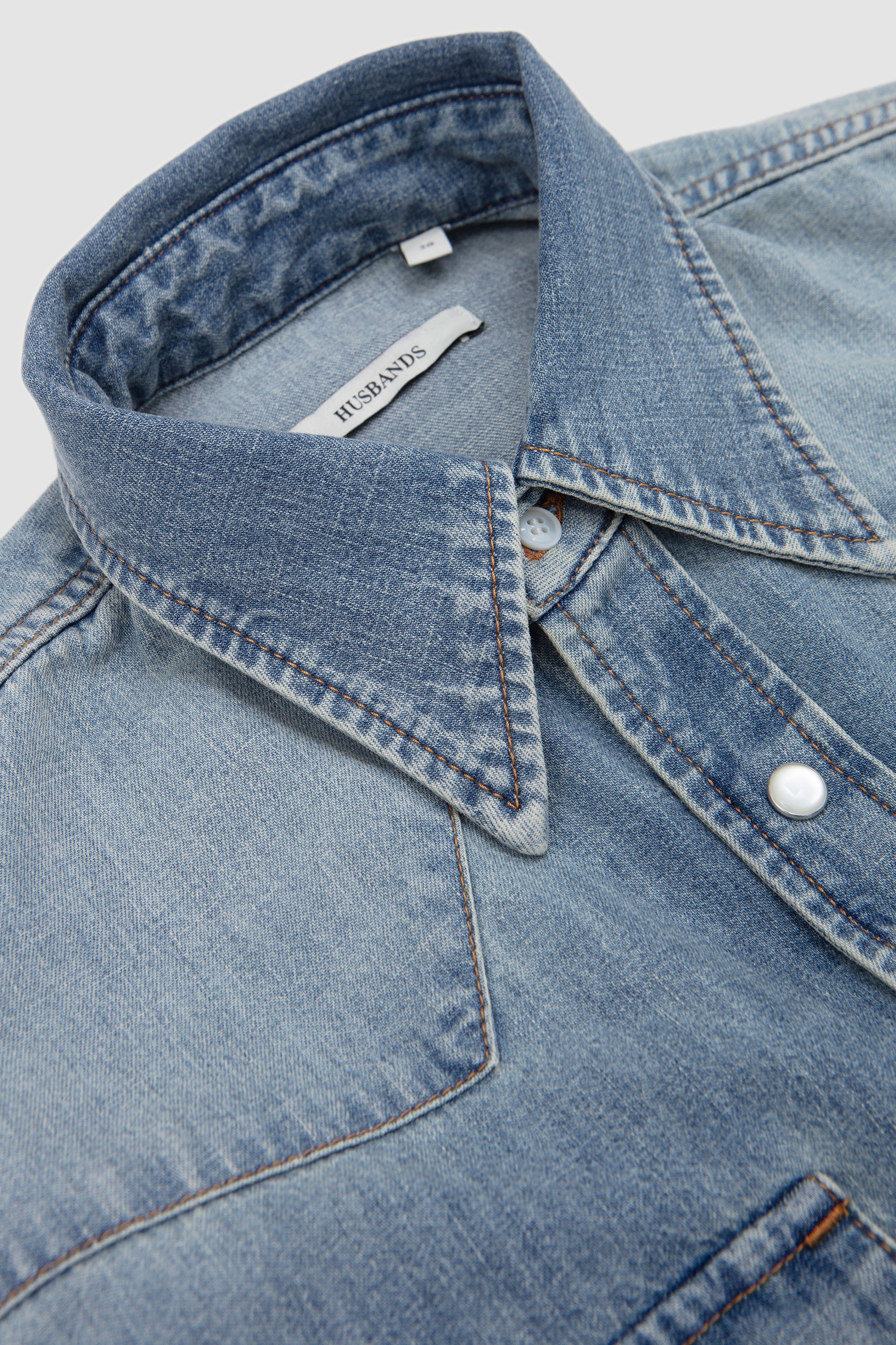 Western Shirt Light Blue Stone Wash