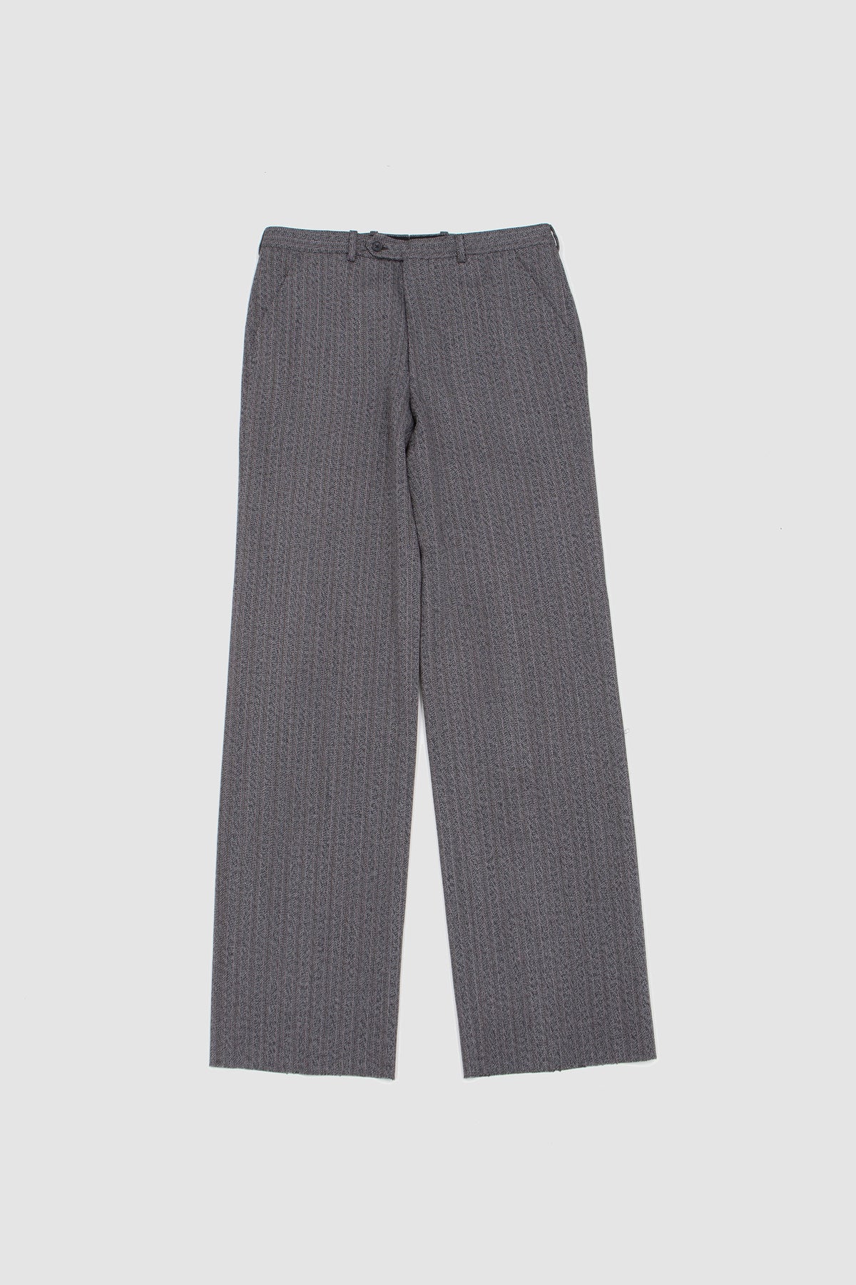 Wide Trousers Grey Herringbone Stripes