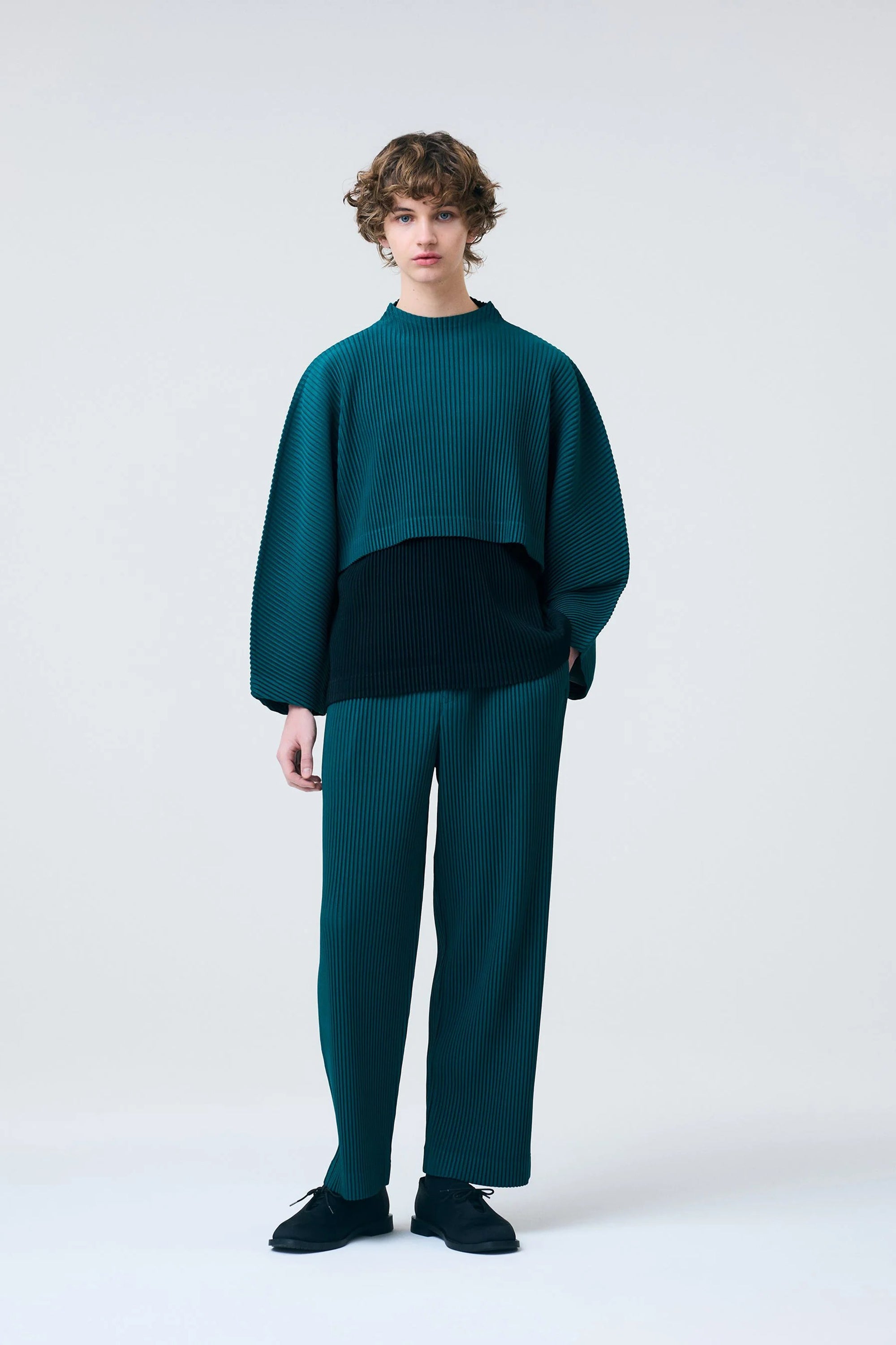 Color Pleats 1 Trousers Ocean Blue_1