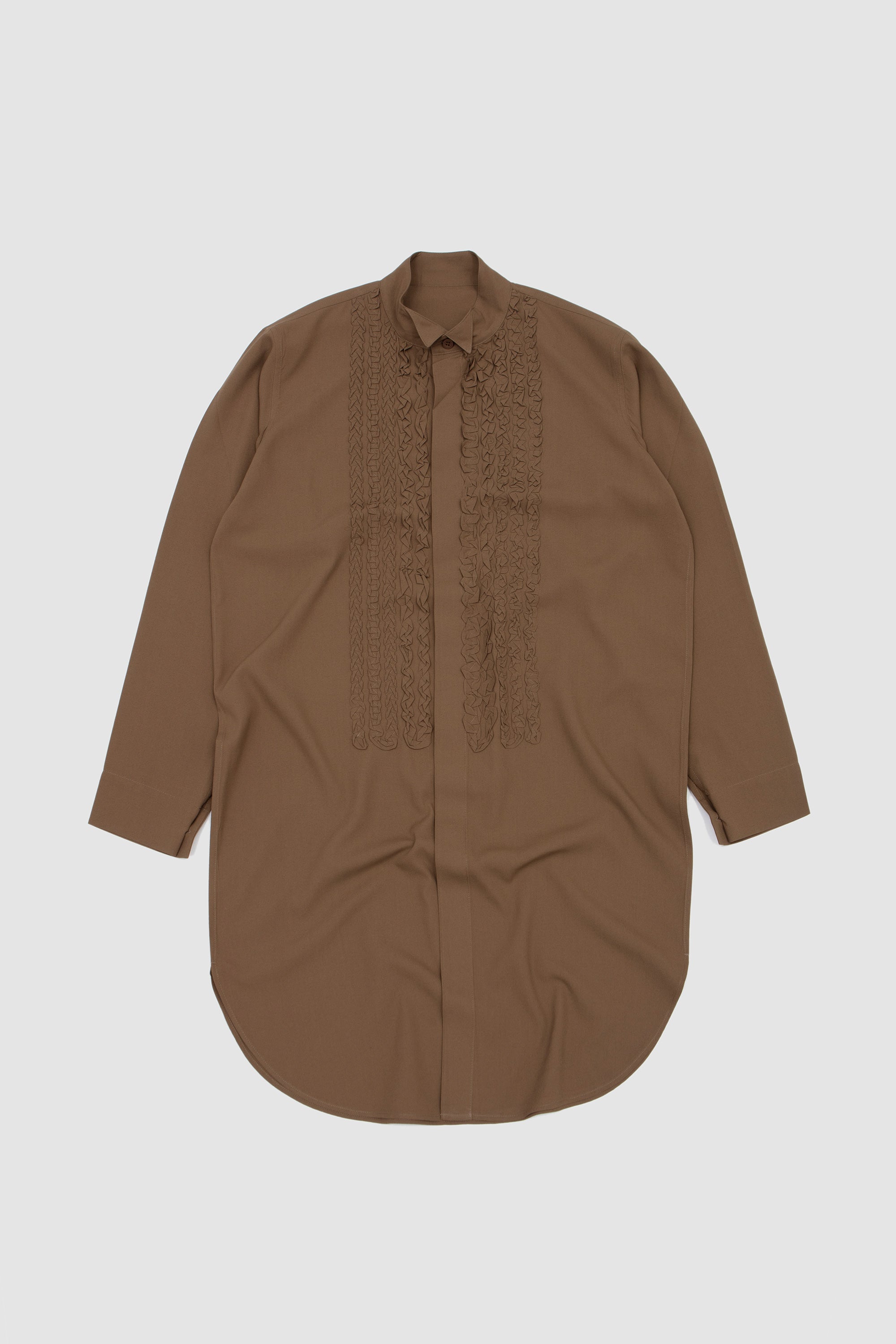 Embroidery Press Shirt Khaki_1