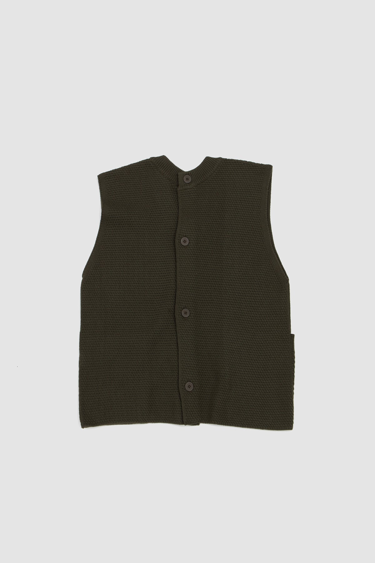 Rustic Knit Vest Khaki_4
