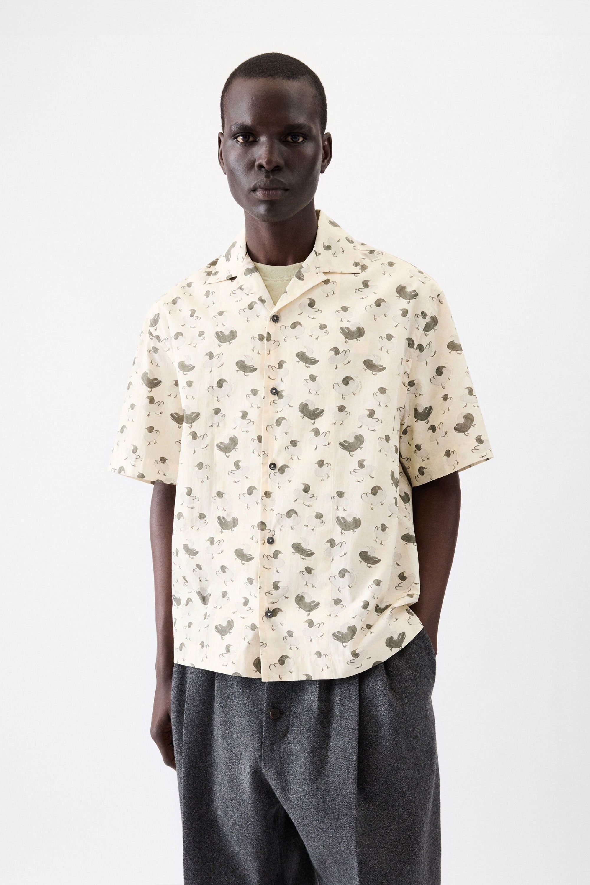 La Chemise Jean Print Duck Light Beige Grey_1