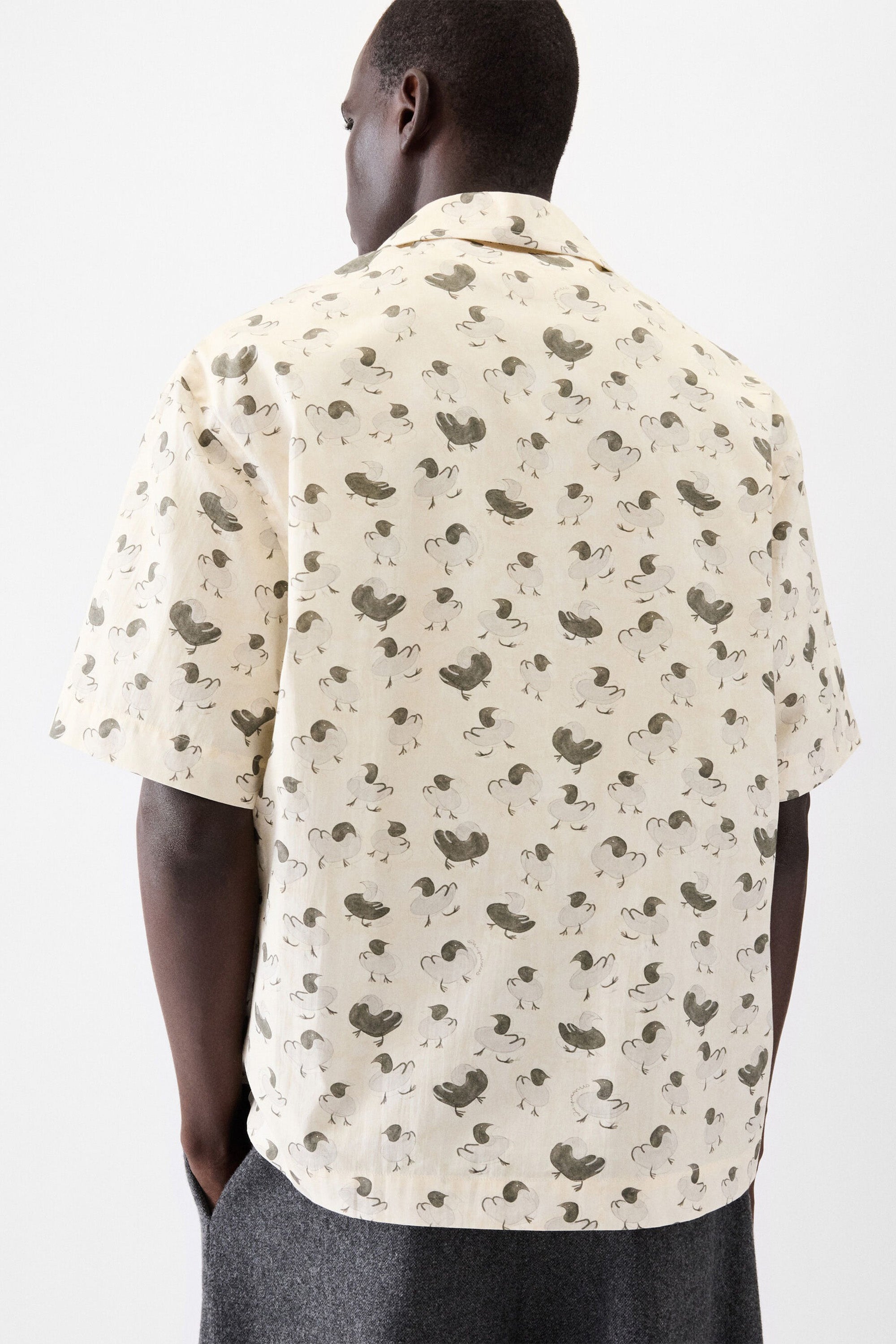 La Chemise Jean Print Duck Light Beige Grey