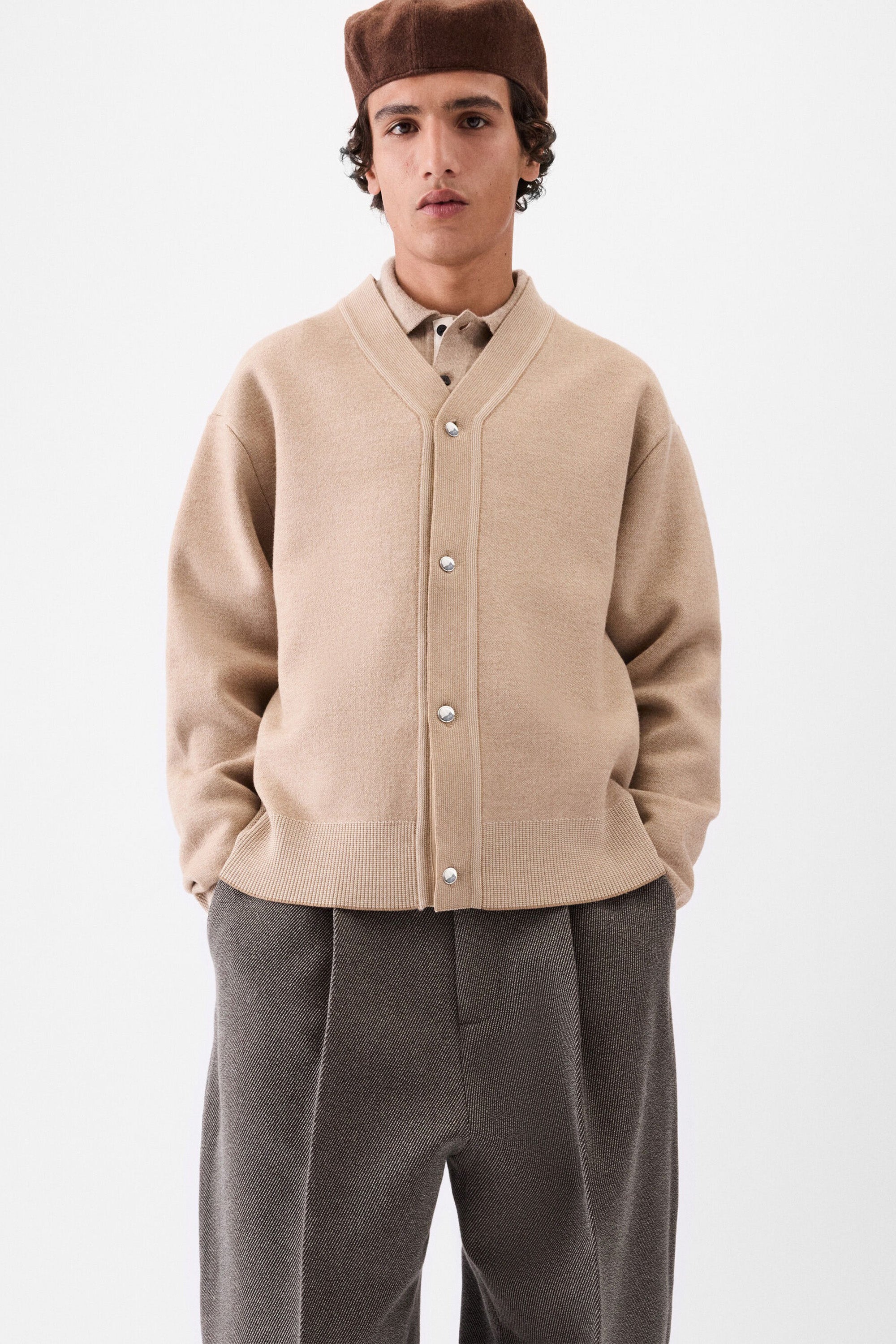 Le Cardigan Doppio Multi/ Beige