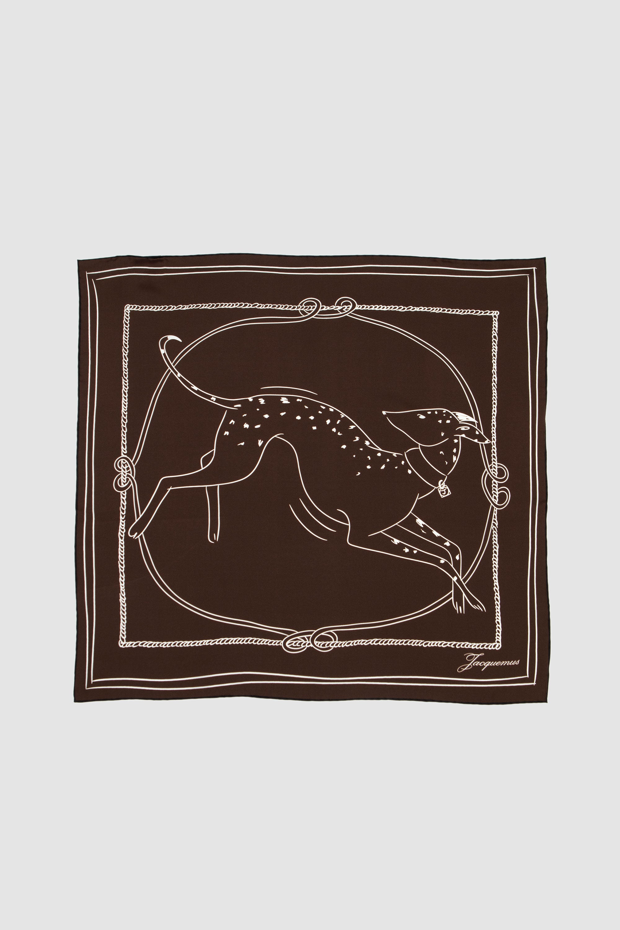 Le Foulard Dalmatien Print Dog Dark Brown