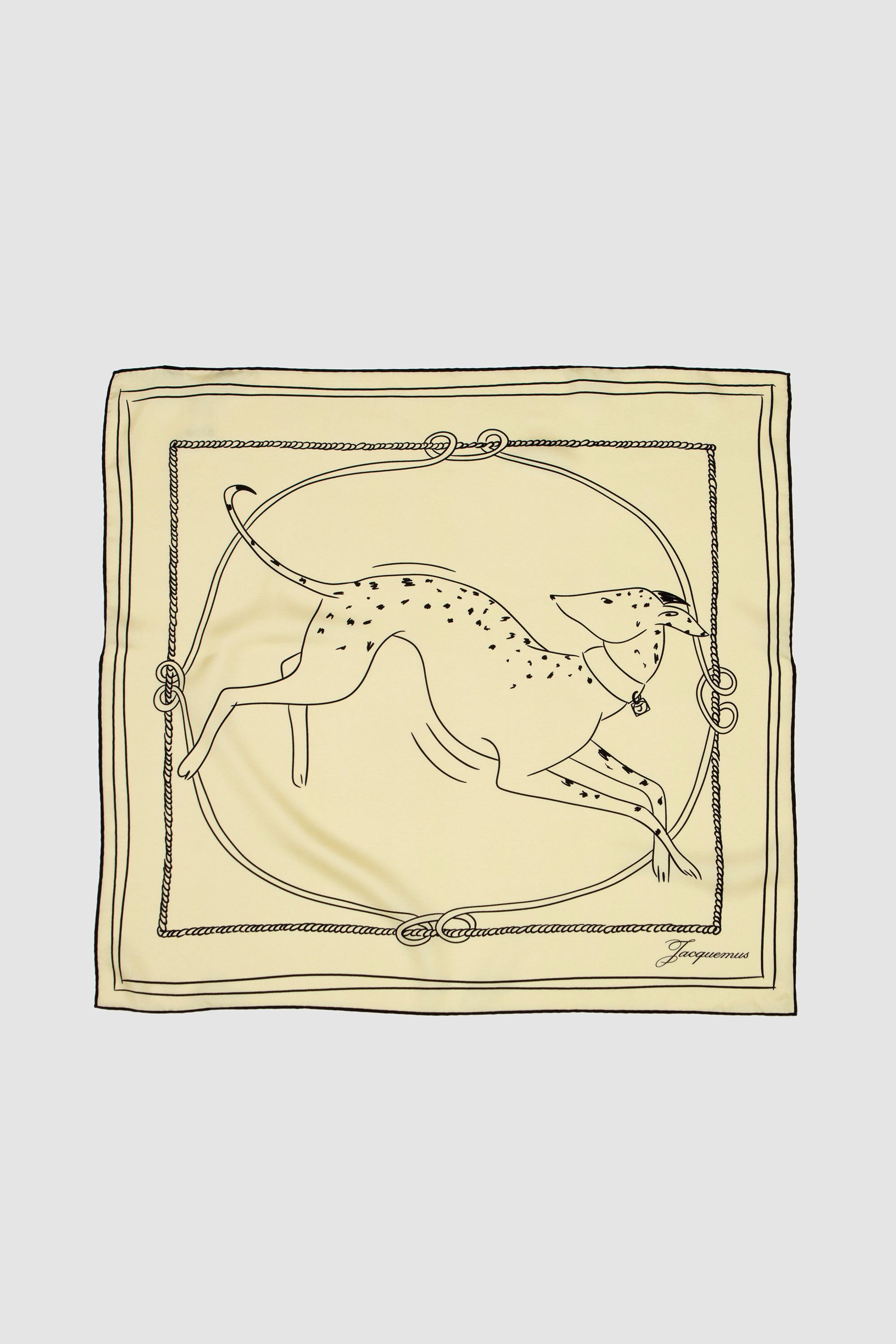 Le Foulard Dalmatien Print Dog Pale Yellow