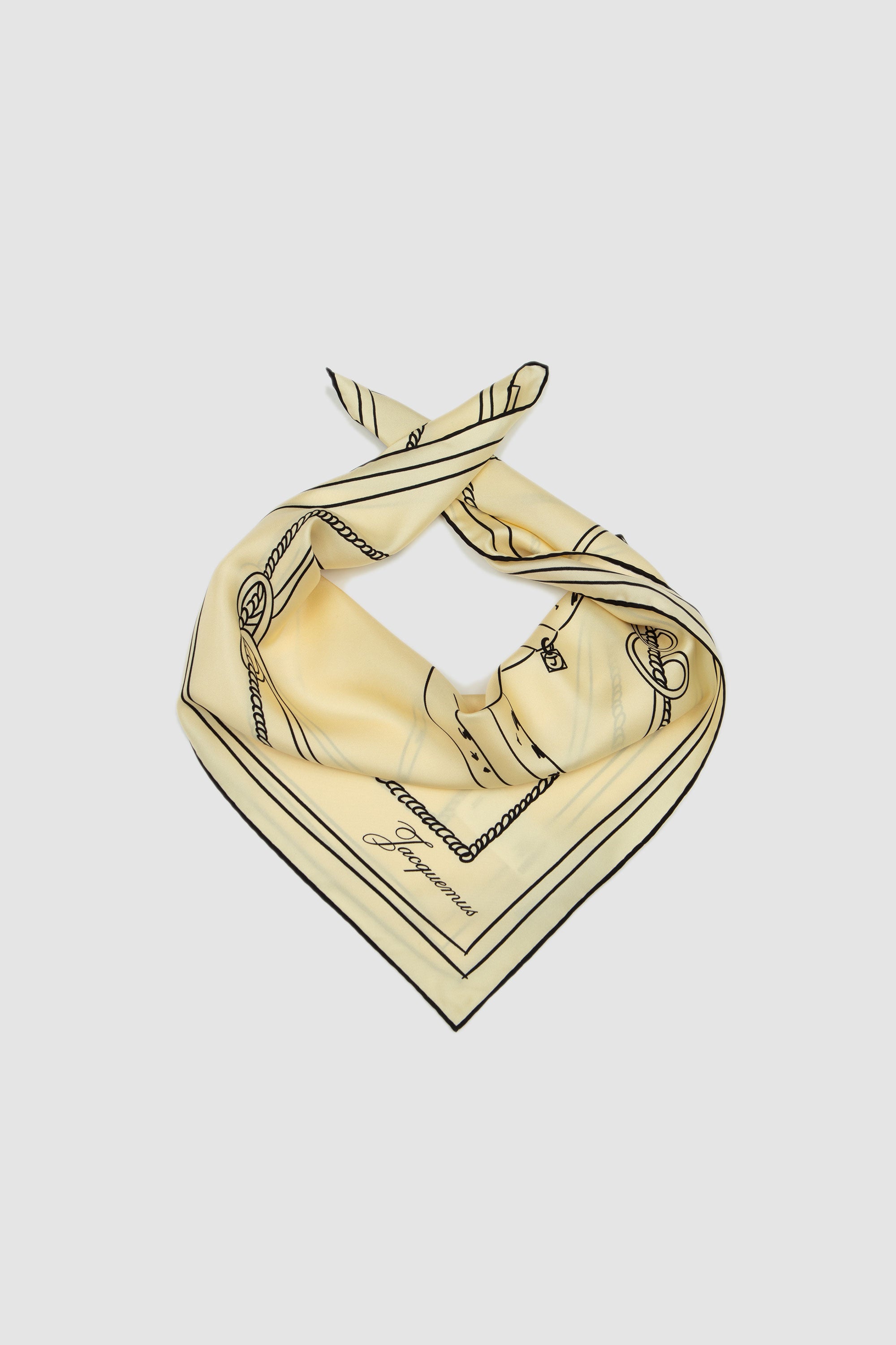 Le Foulard Dalmatien Print Dog Pale Yellow