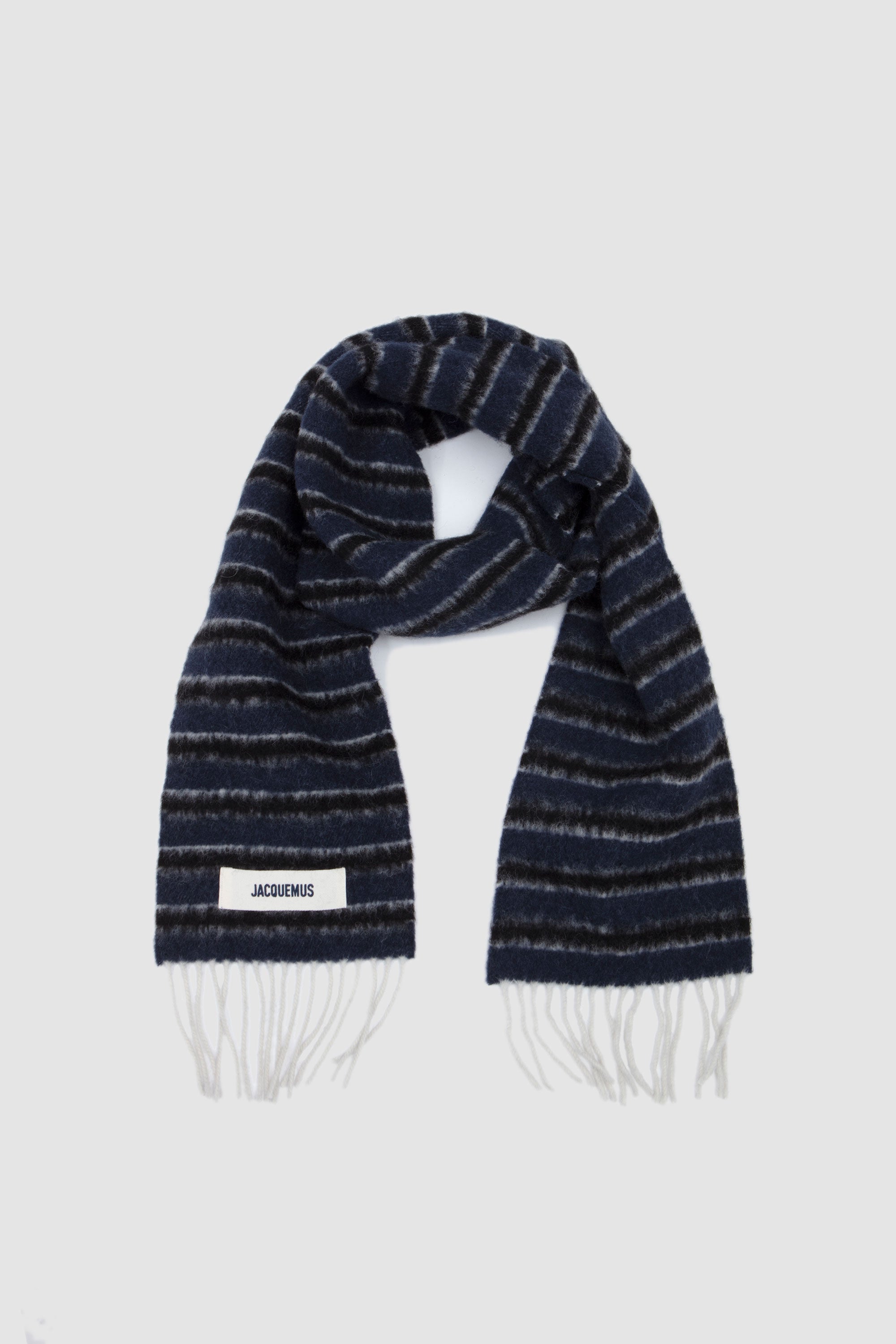 L'Echarpe Rayures Blue/ Dark Grey Stripes_2