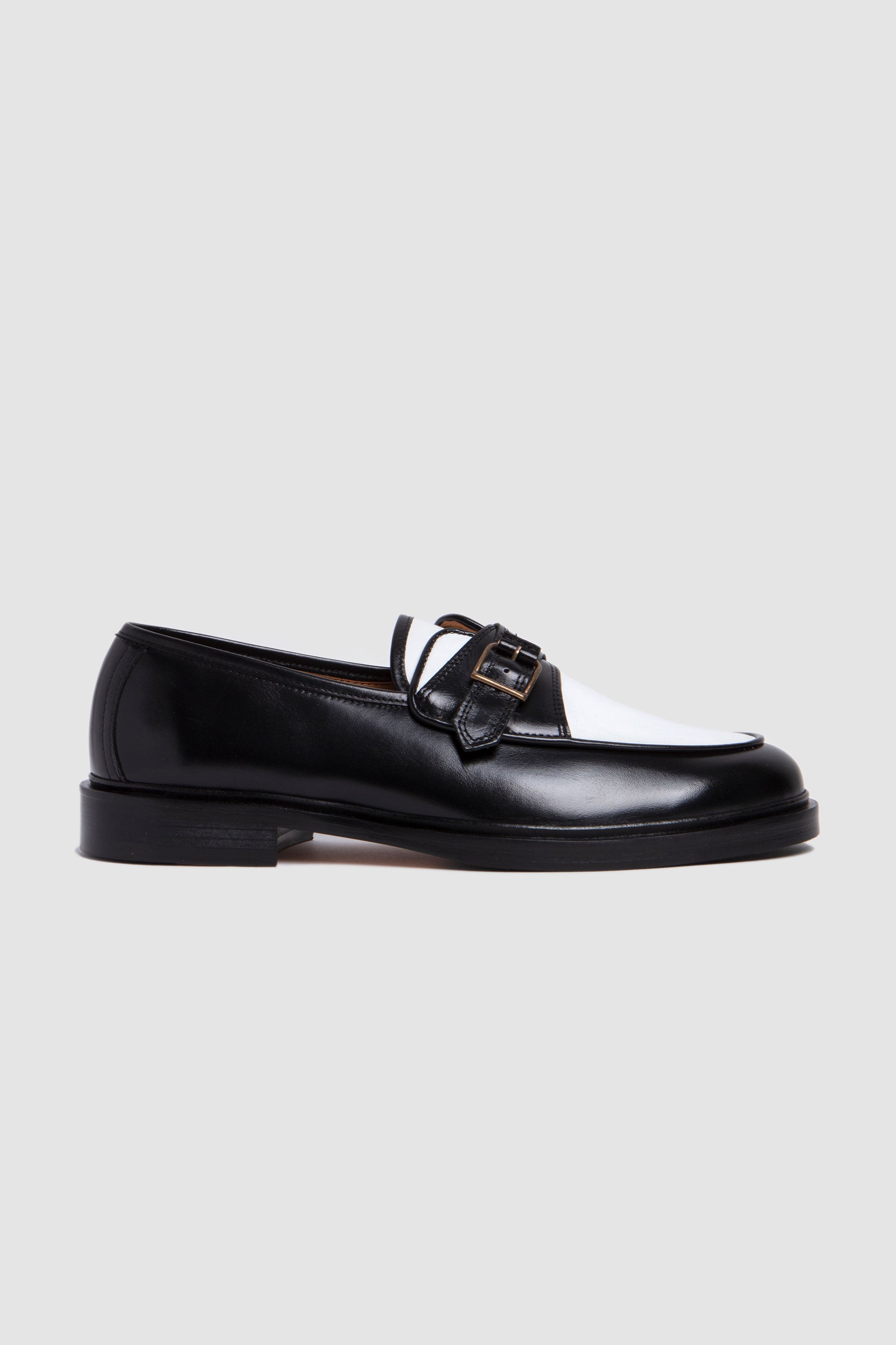 Serge Calf Leather Bicolor Black/ White