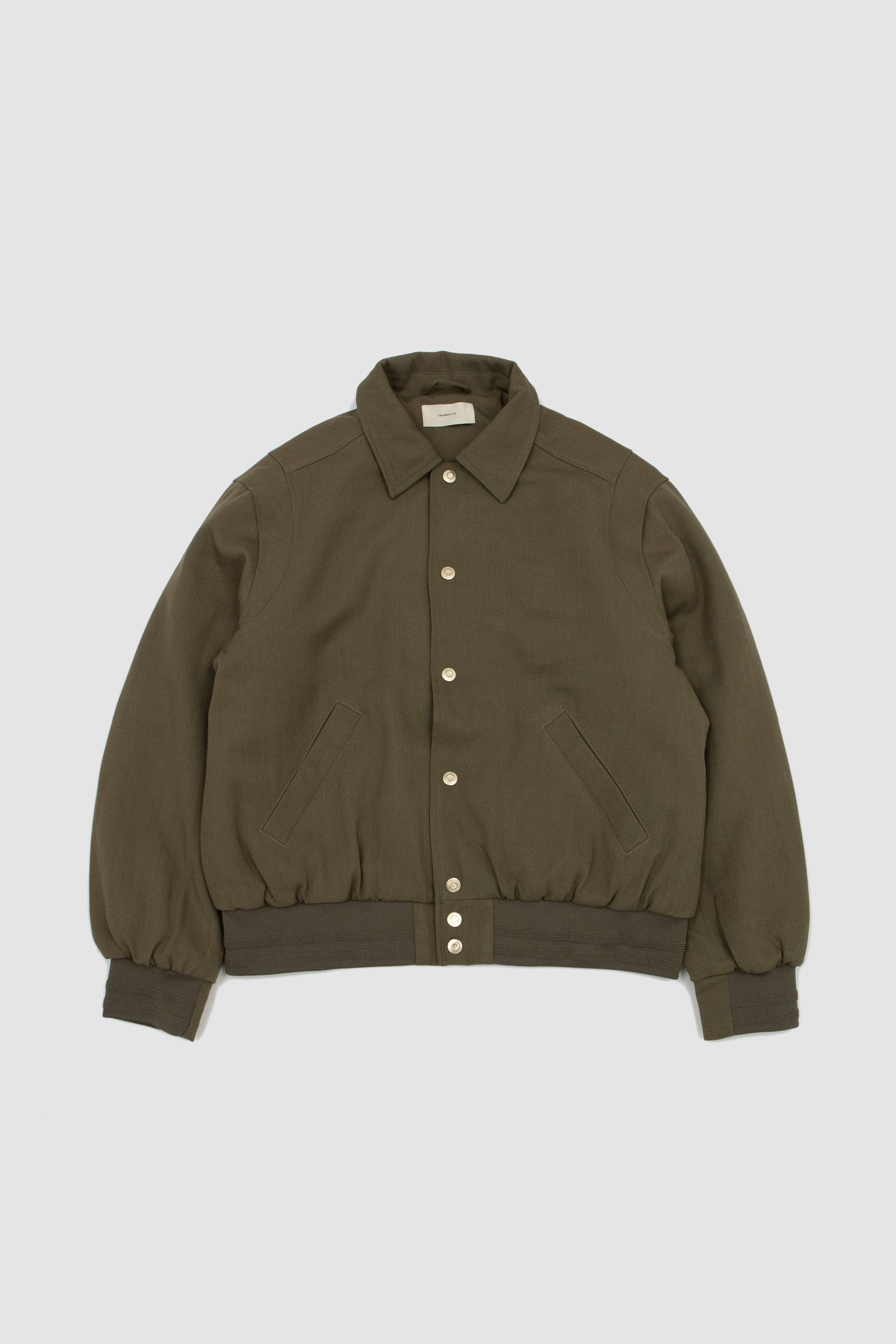 オーラリー CHAMBRAY PADDED FLIGHT BLOUSON 4 LIGHT WOOL MAX GABARDINE PADDED FLIGHT BLOUSON IN CHAMBRAY