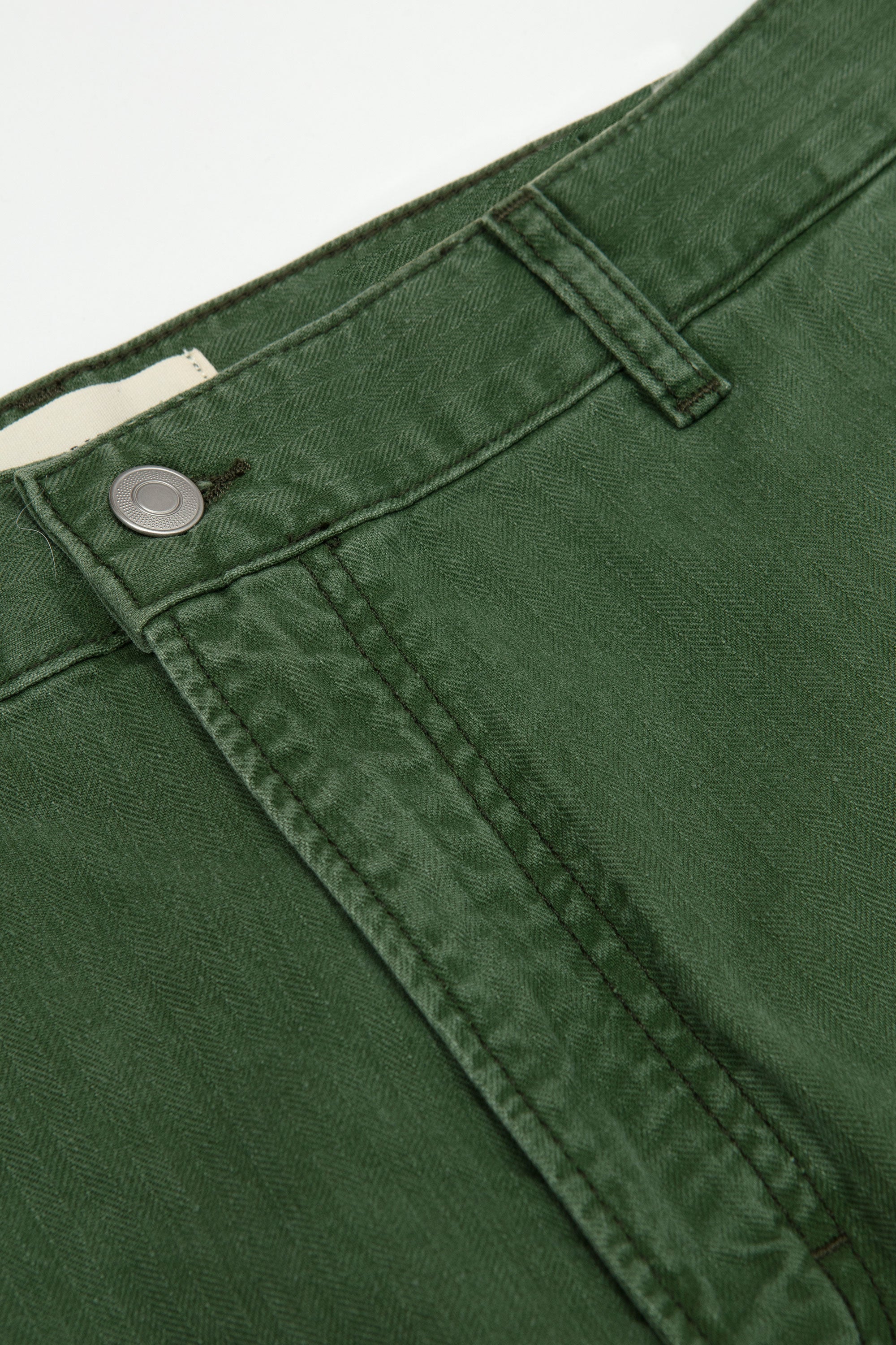 Genua Jeans Chevron Green Herringbone
