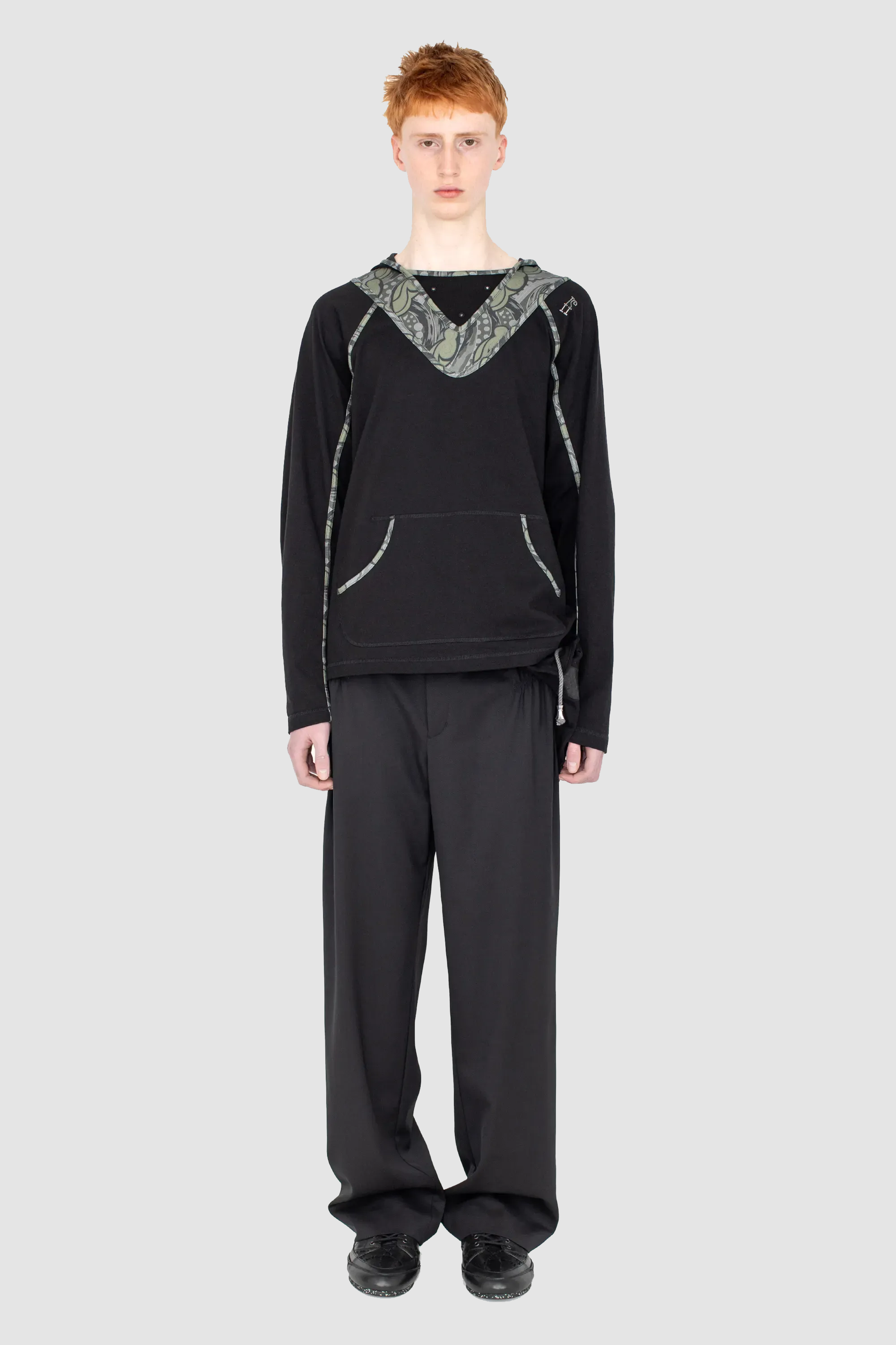 Gizi Hooded Top Black/ Sage_1