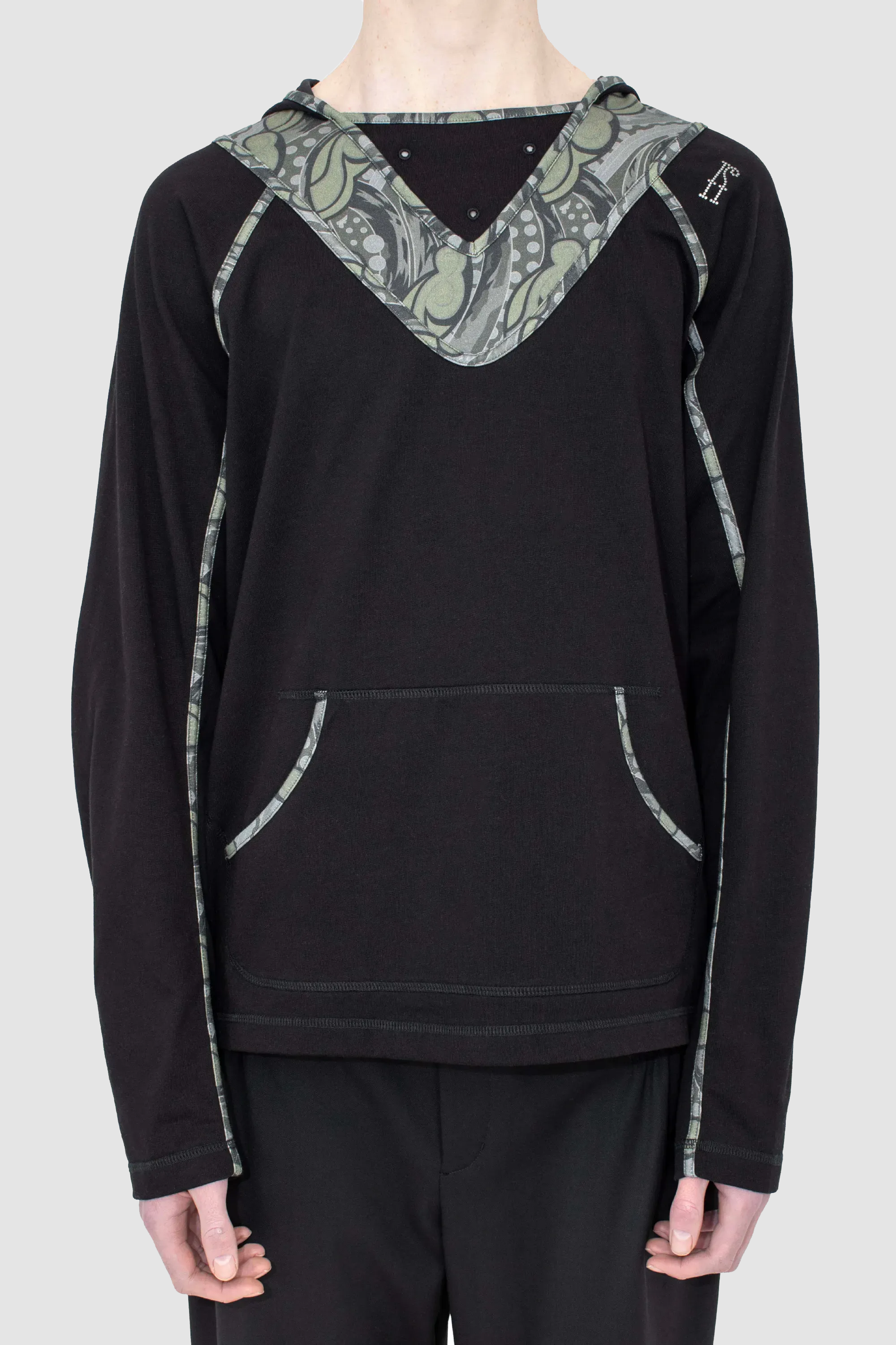 Gizi Hooded Top Black/ Sage_4