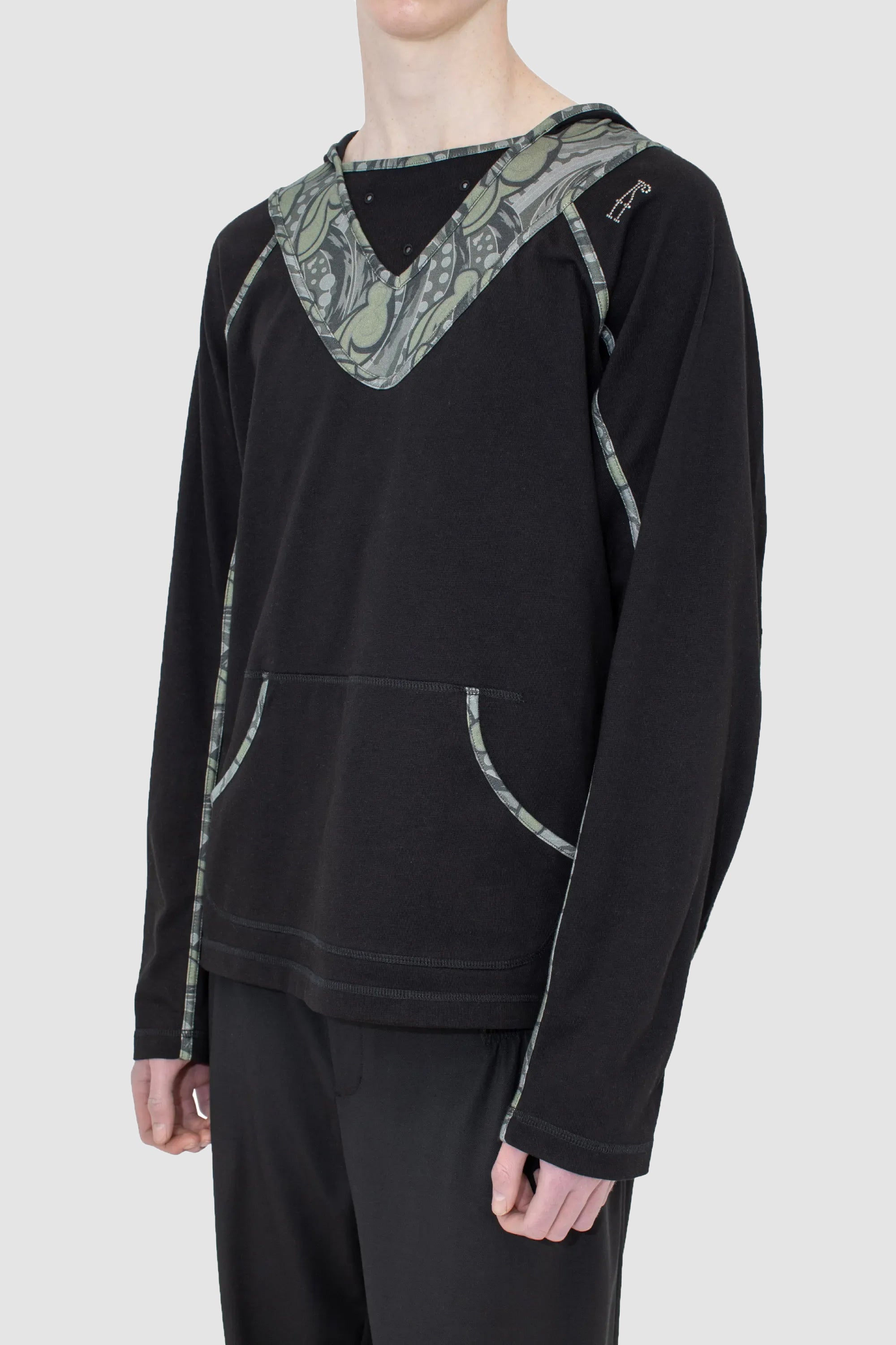 Gizi Hooded Top Black/ Sage_5