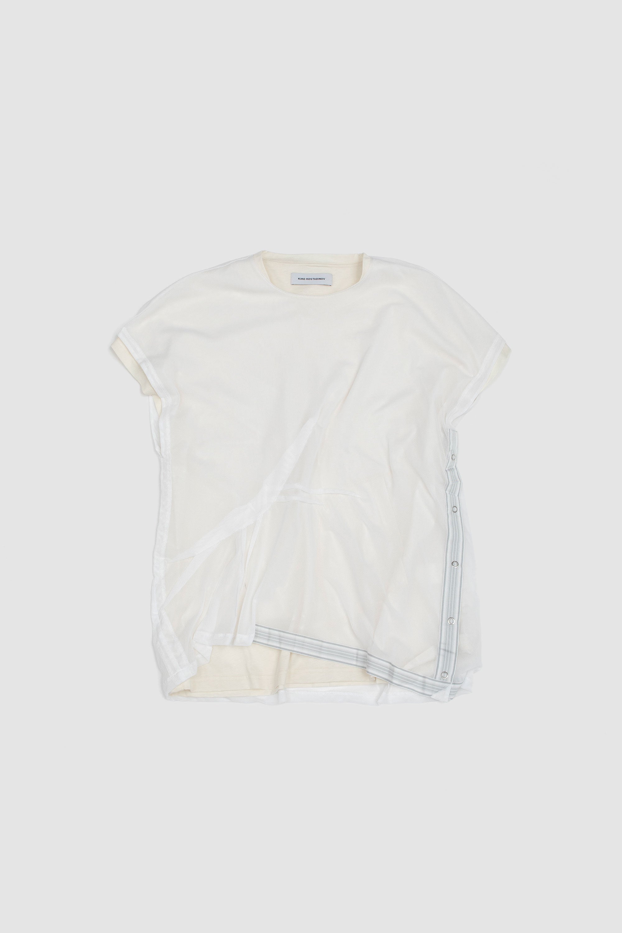 Inex Mesh Sleeveless Top Off White/ White