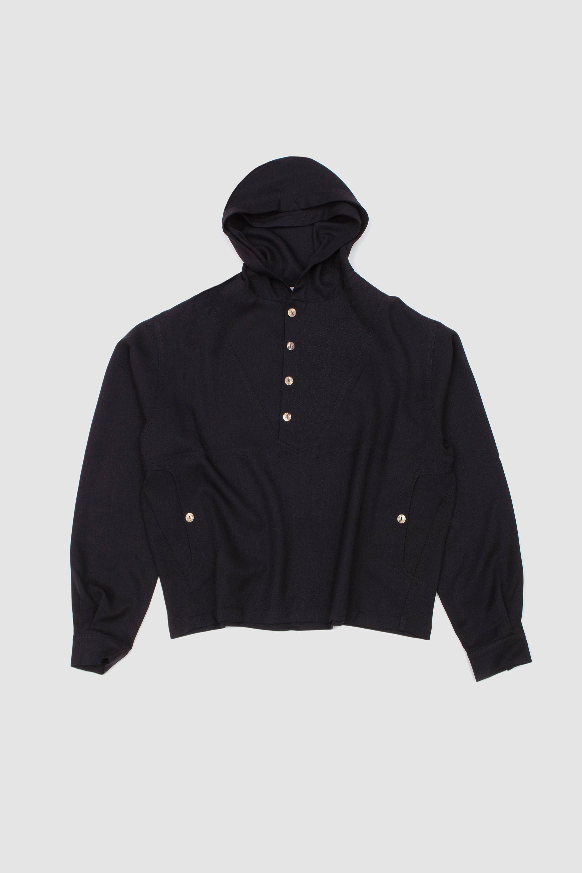 Slatina Hooded Top LS Coal Black