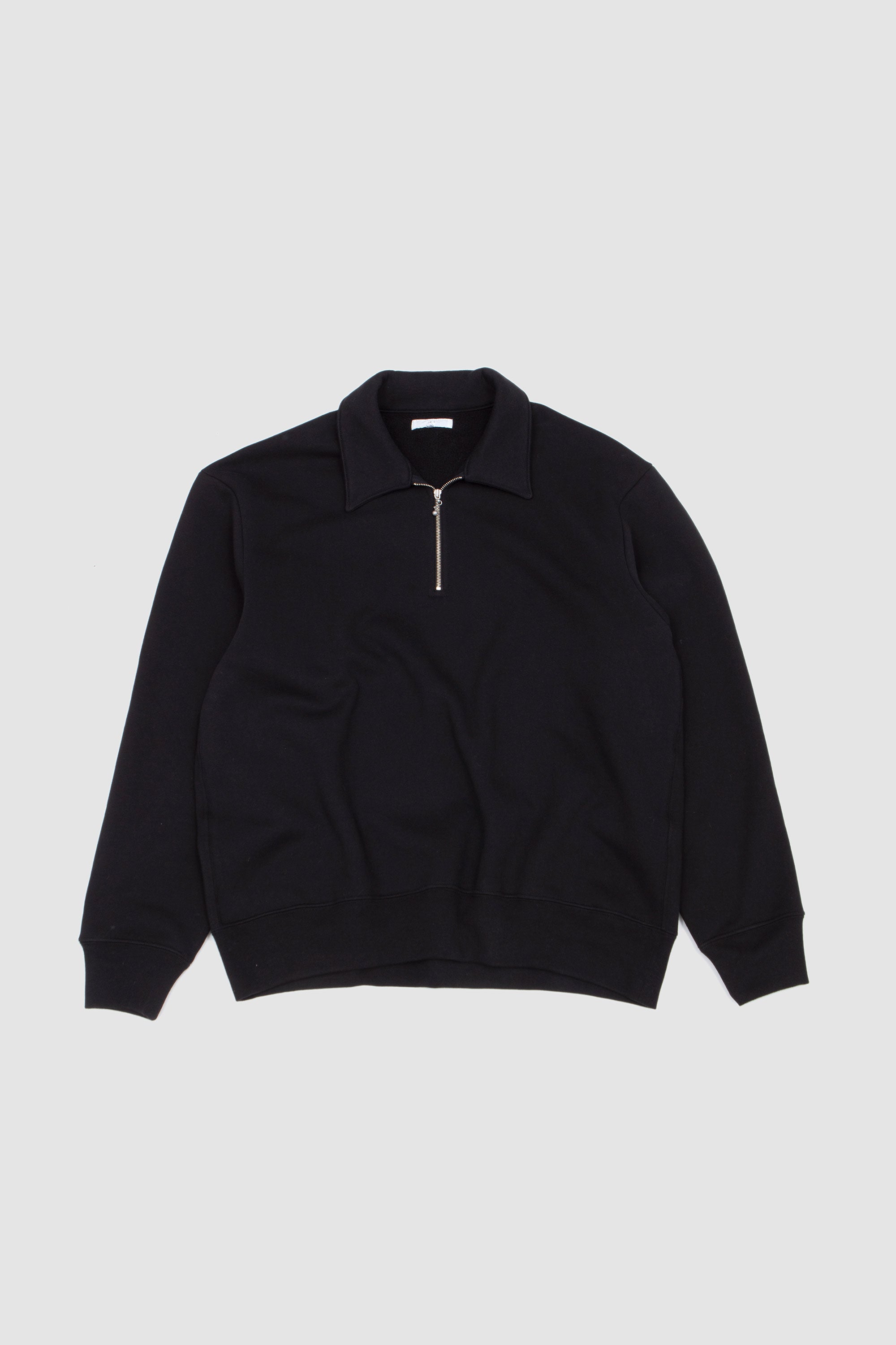 Cotton Quarter Zip Sweatshirt Faded Black_1