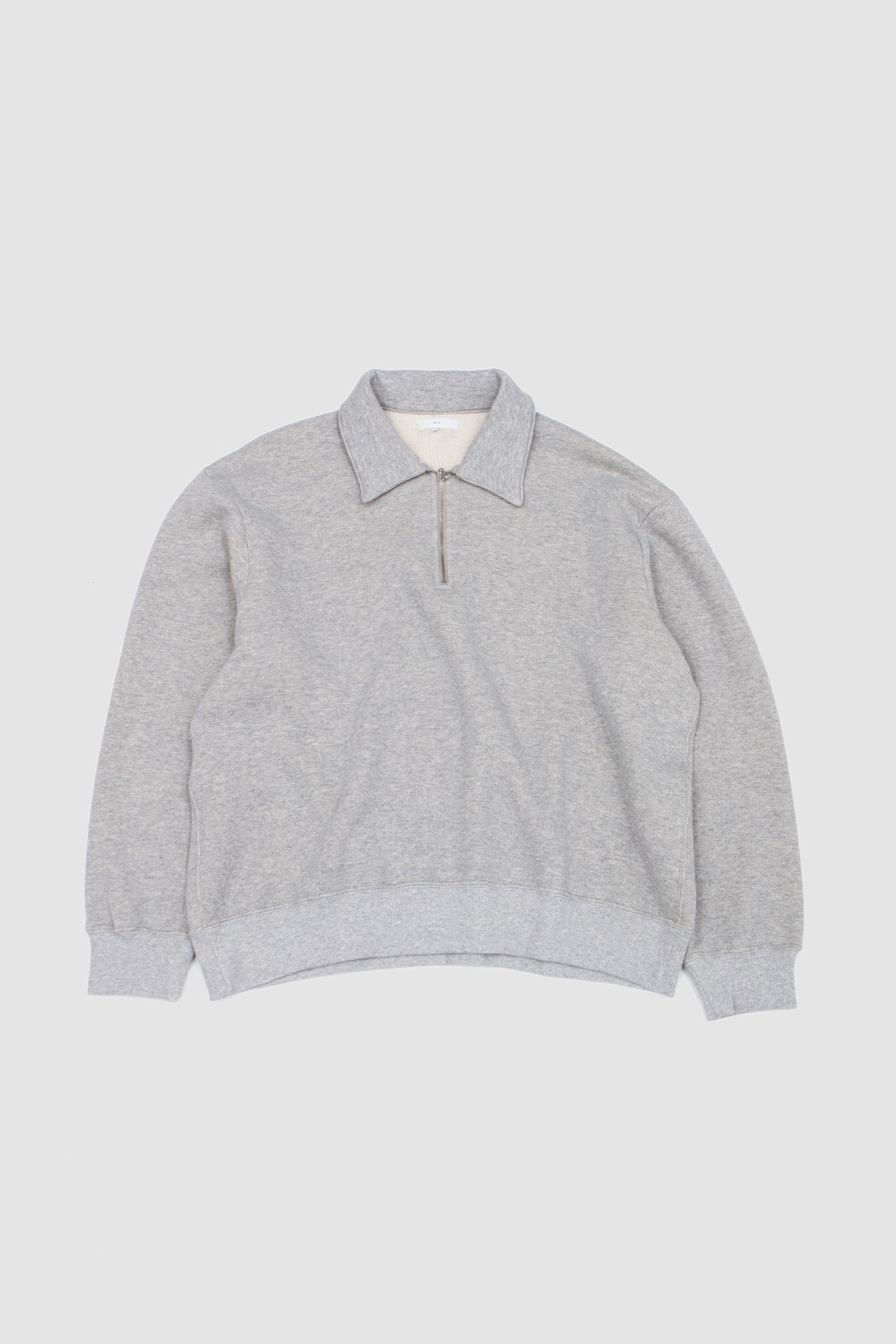 Cotton Wool Quarter Zip Sweatshirt Heather Grey