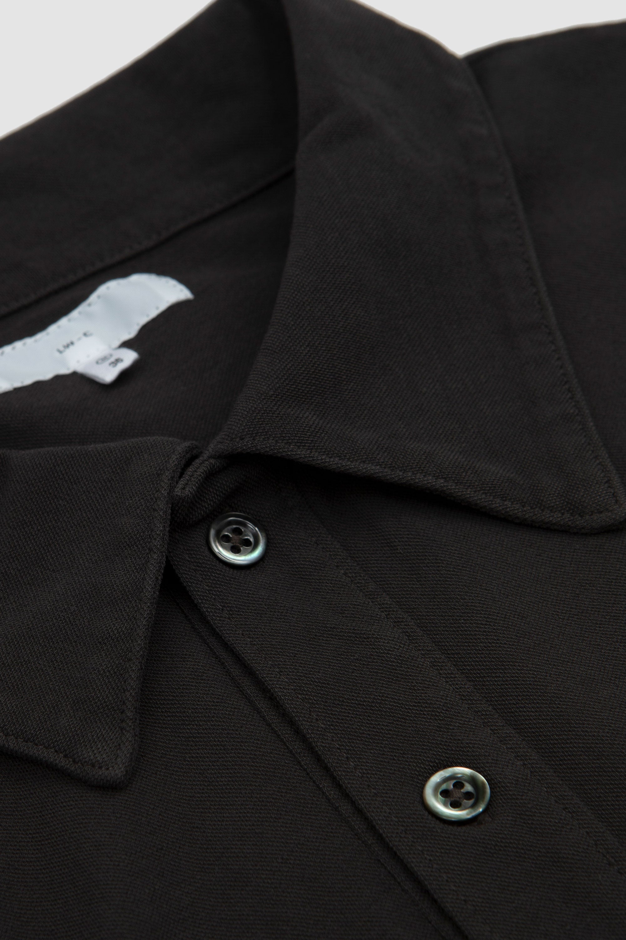 Pique Two Button Polo Black Pine_2