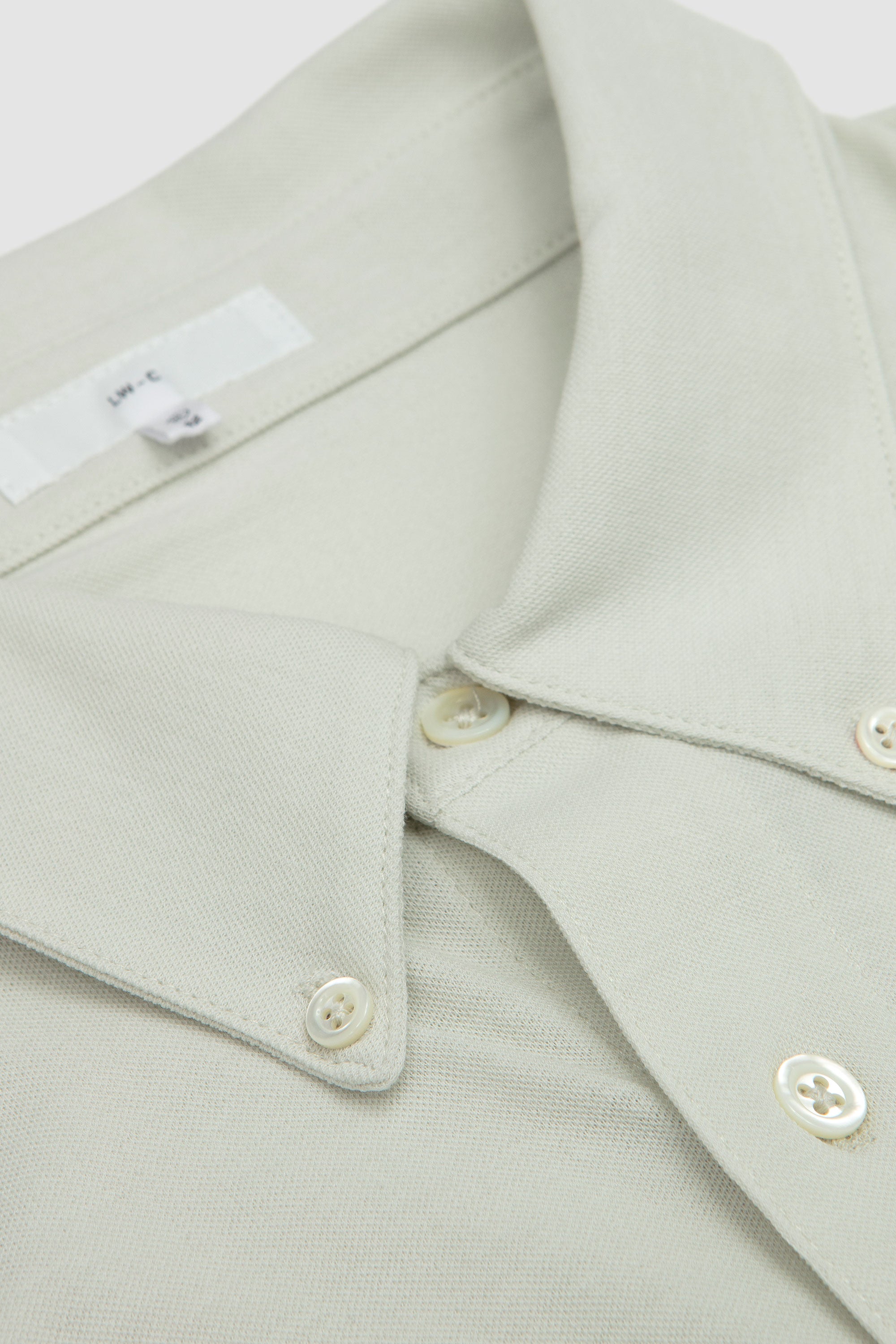 SS Pique Button Down Off White