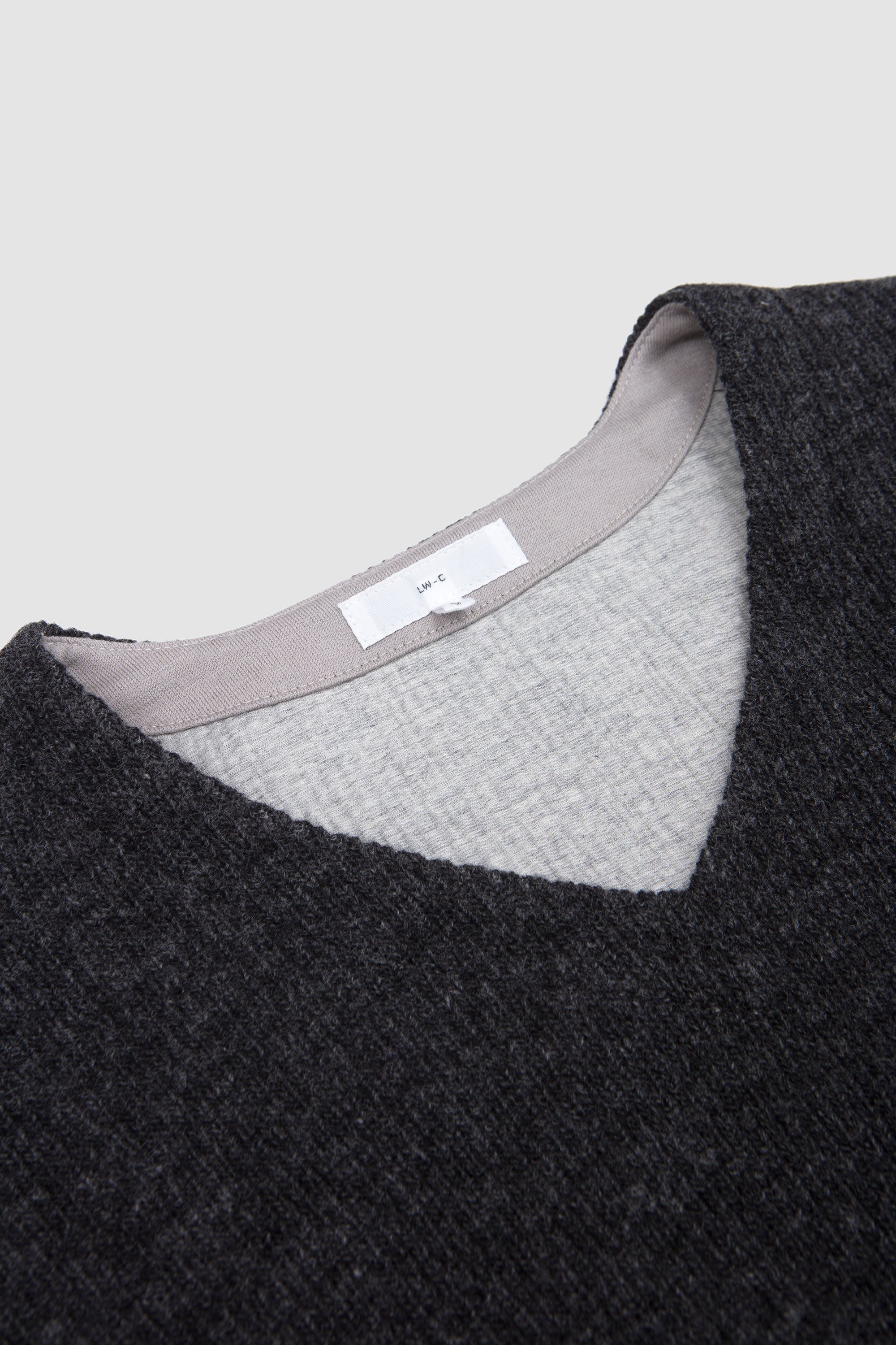 V Neck Snap Sweater Charcoal