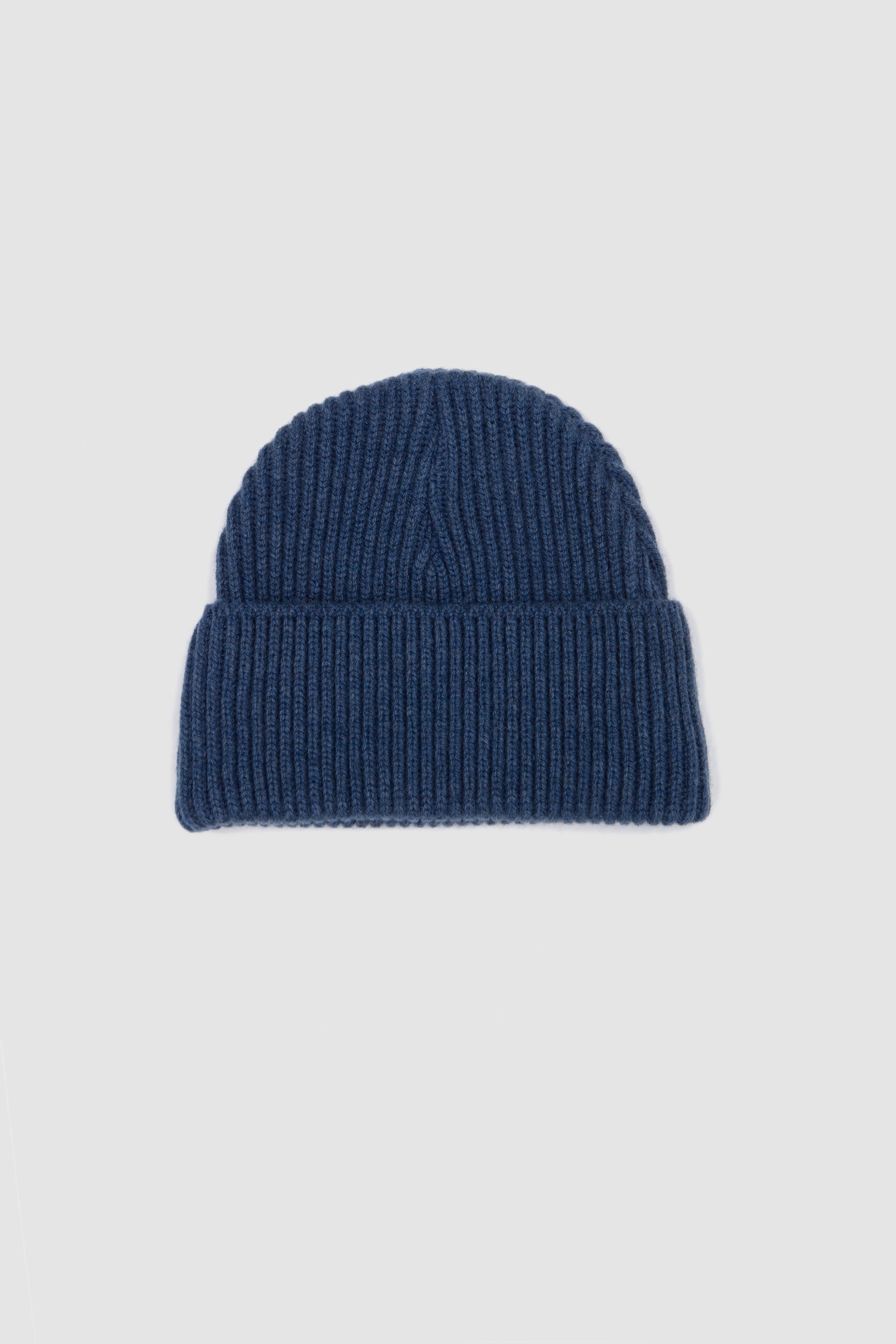 Extra-Soft Mixed Merino Wool Beanie Blue Denim