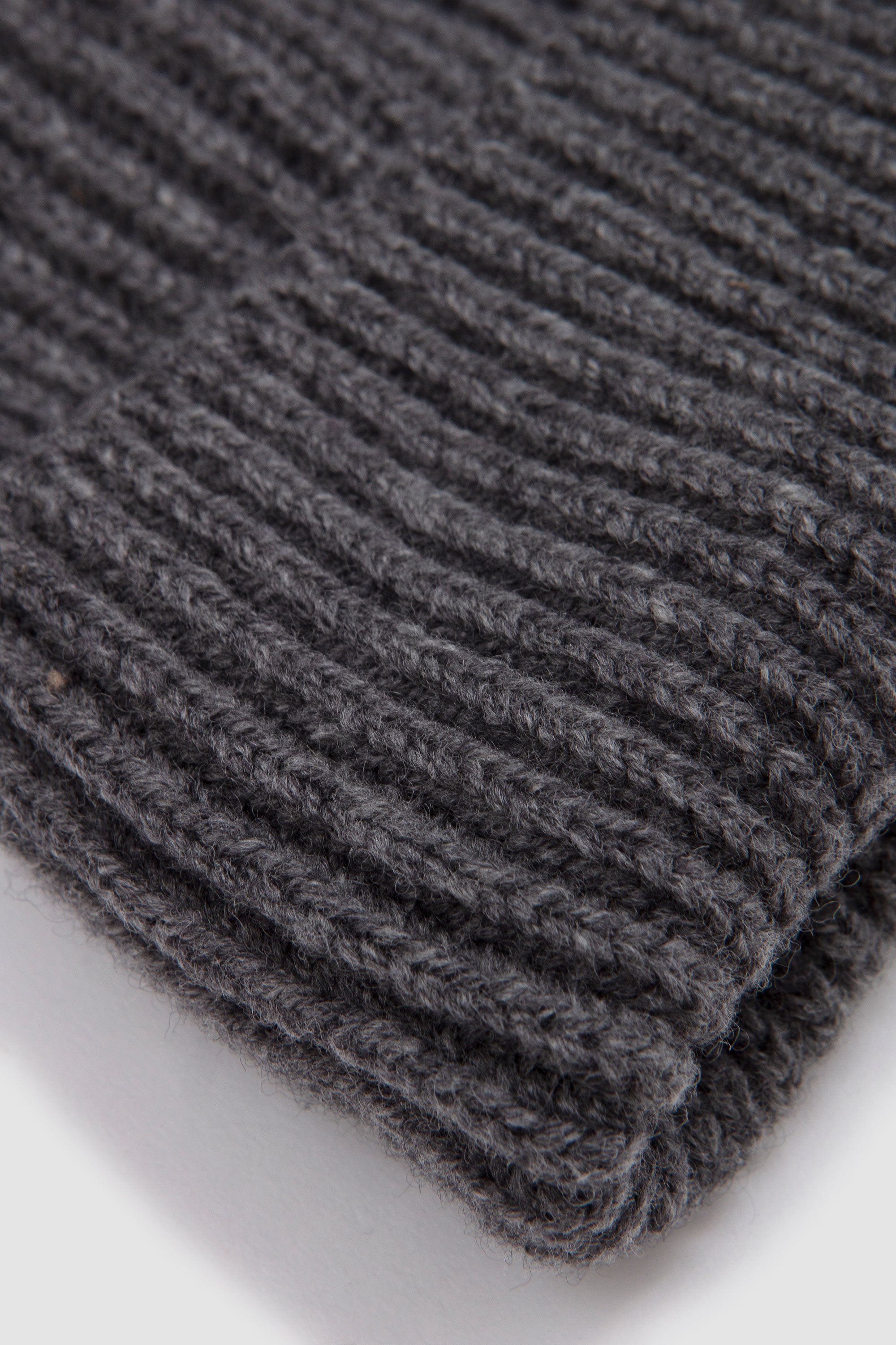 Extra-Soft Mixed Merino Wool Beanie Dark Grey
