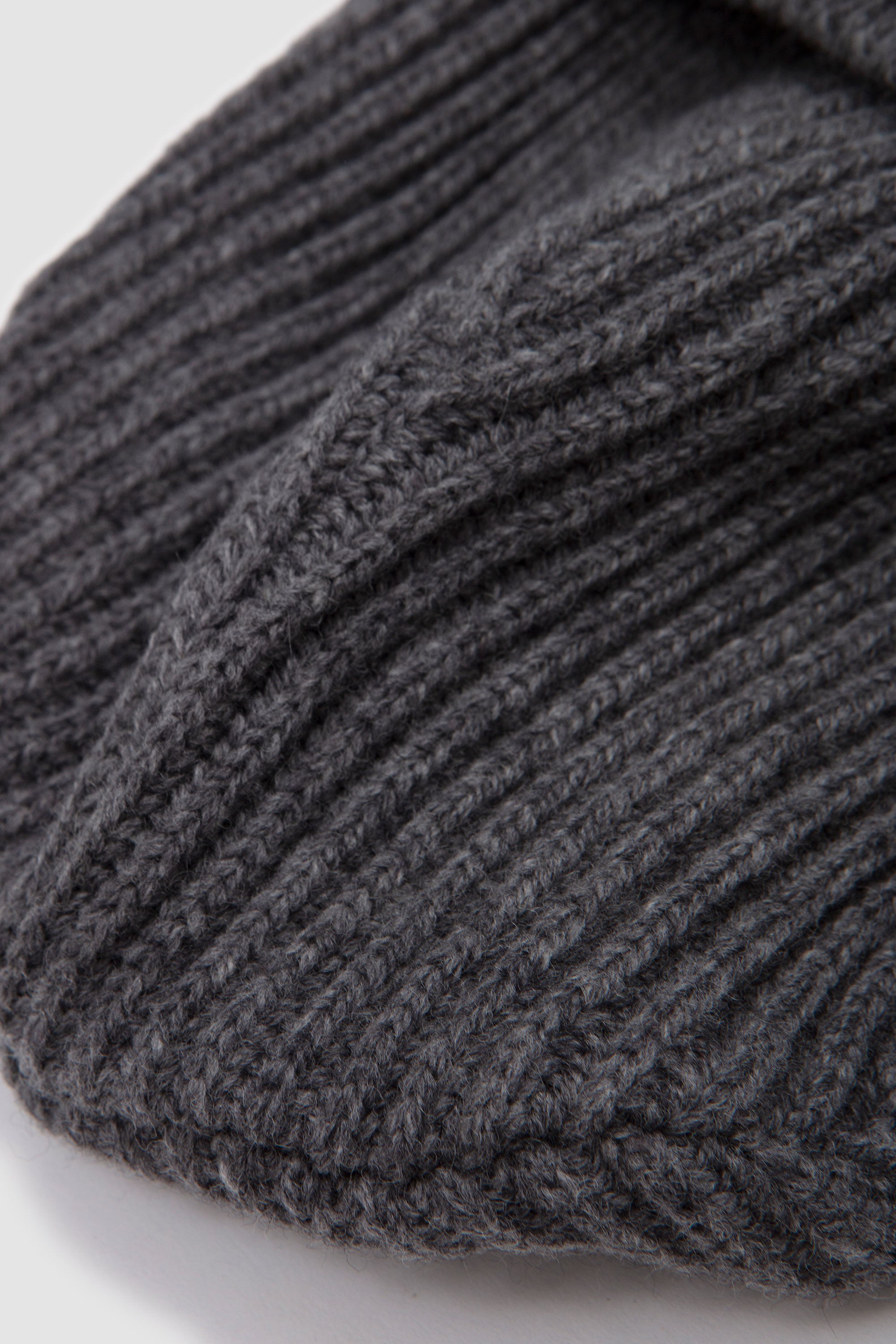 Extra-Soft Mixed Merino Wool Beanie Dark Grey