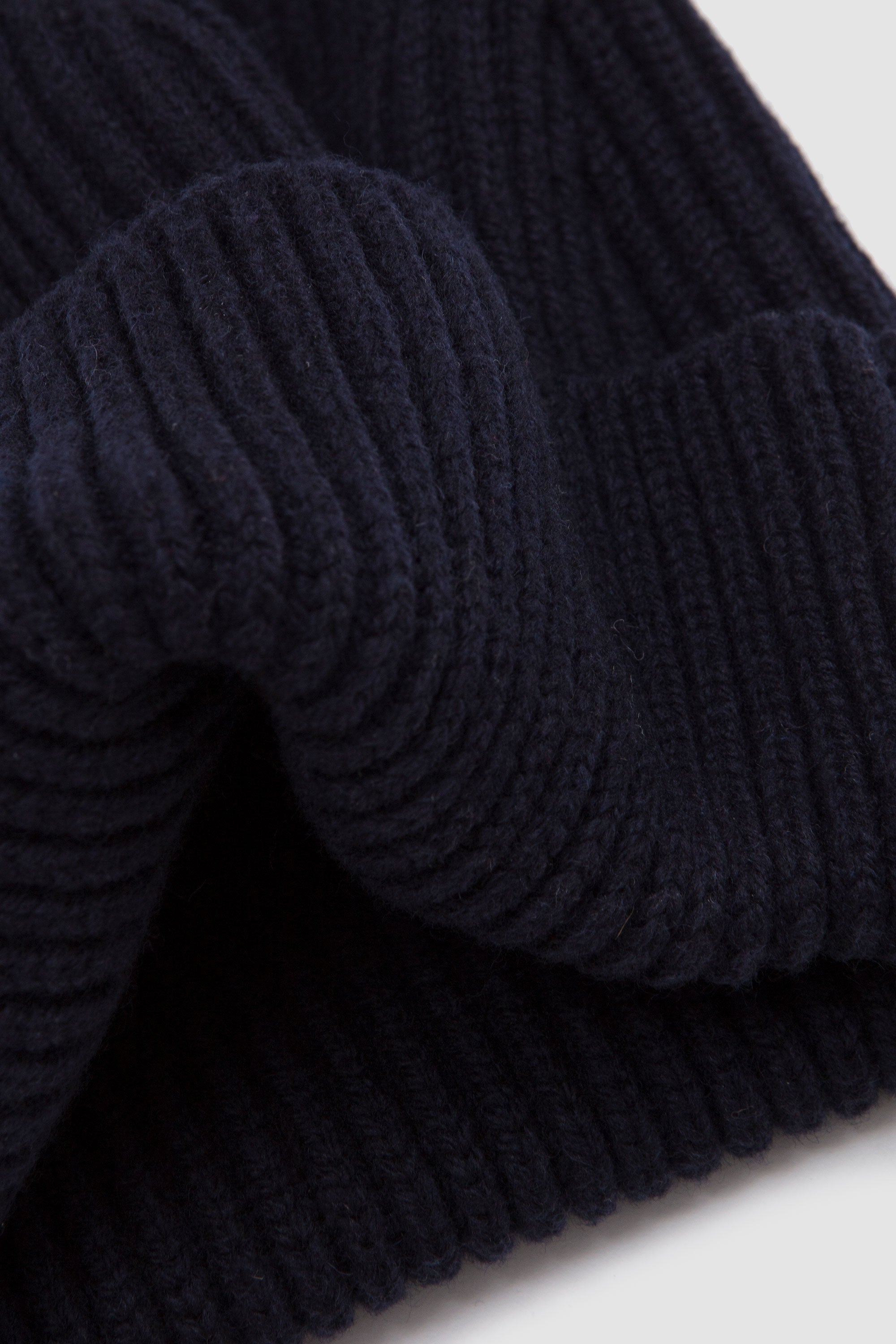 Extra-Soft Mixed Merino Wool Beanie Navy Blue