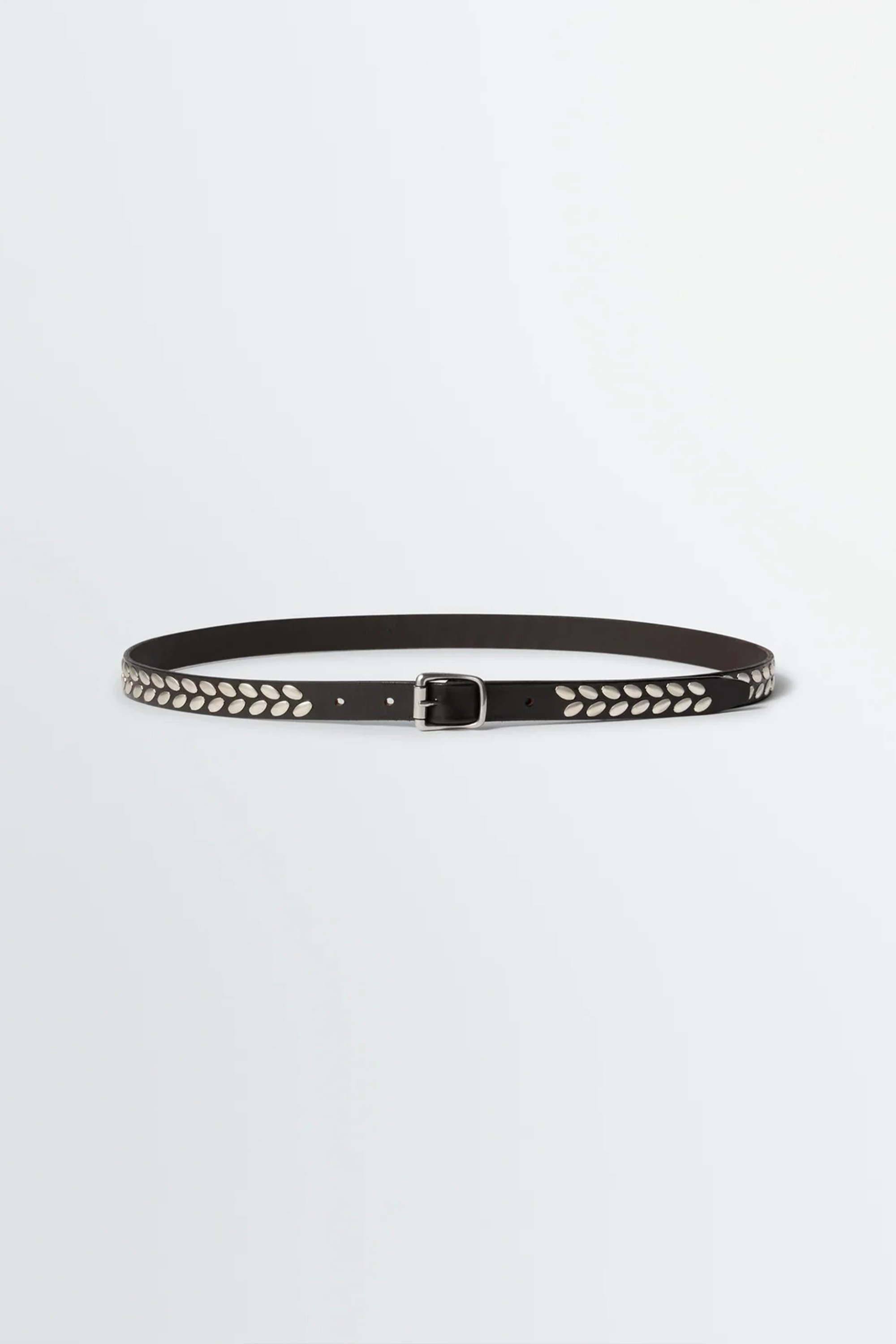 Almond Stud Belt Dark Brown