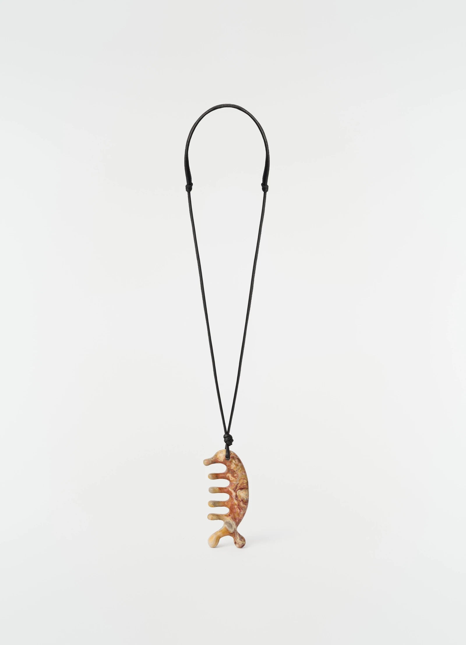 Beluga Gua Sha Necklace Yellow Snake Jasper_3